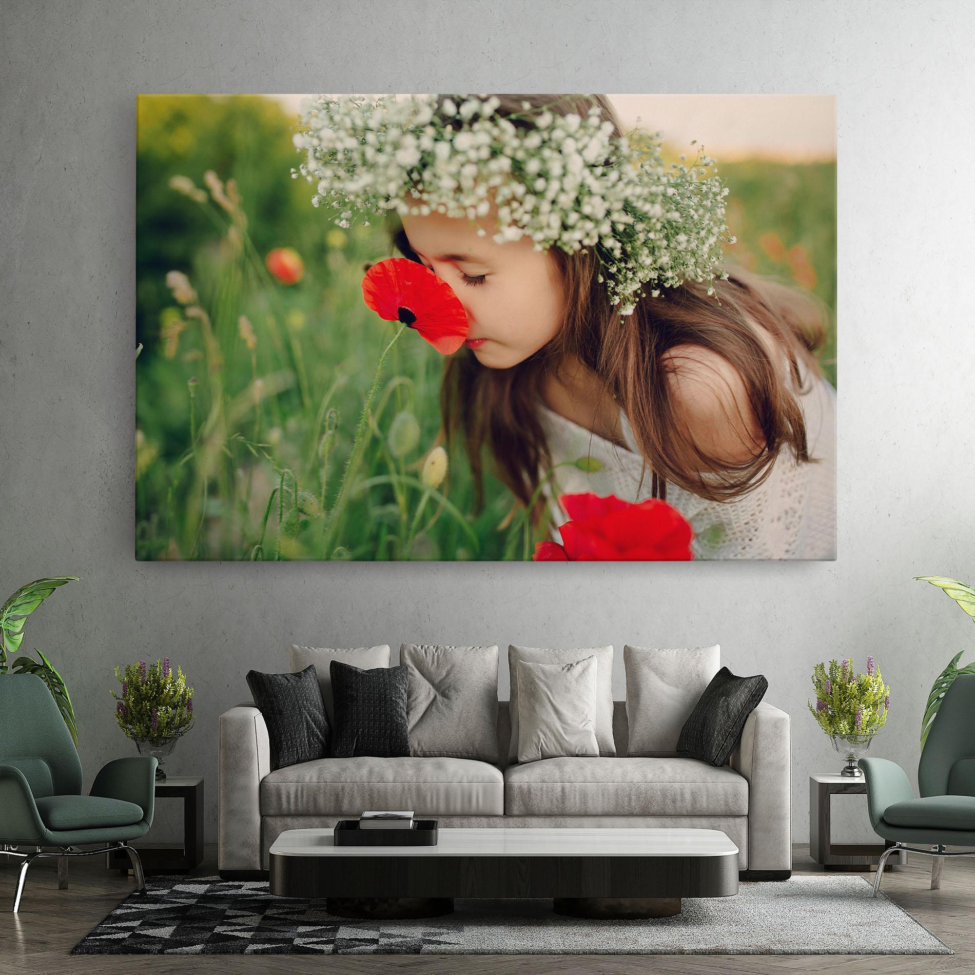 Vászonkép Girl With Poppies mockup 7