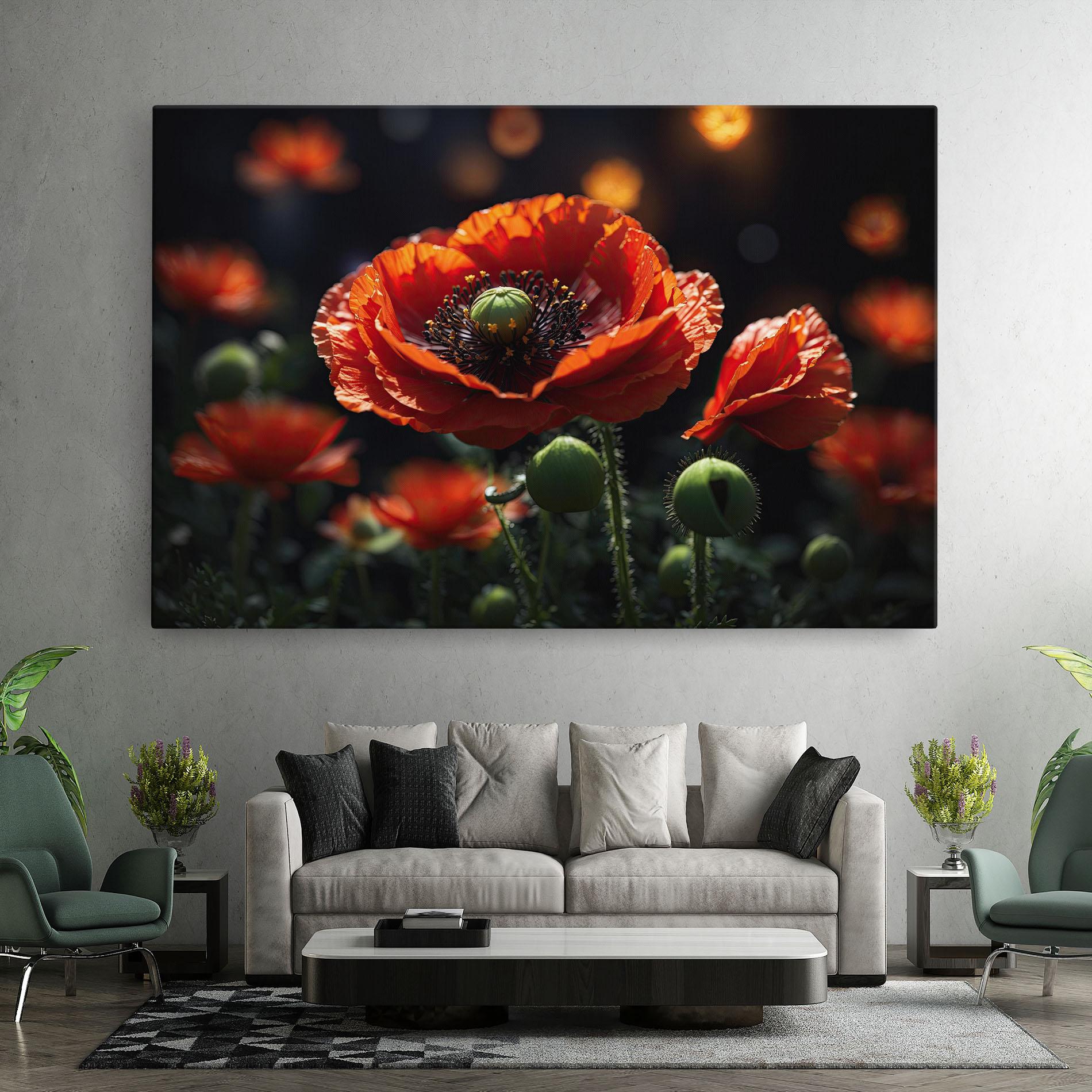 Vászonkép Red Poppy Close Up mockup 7