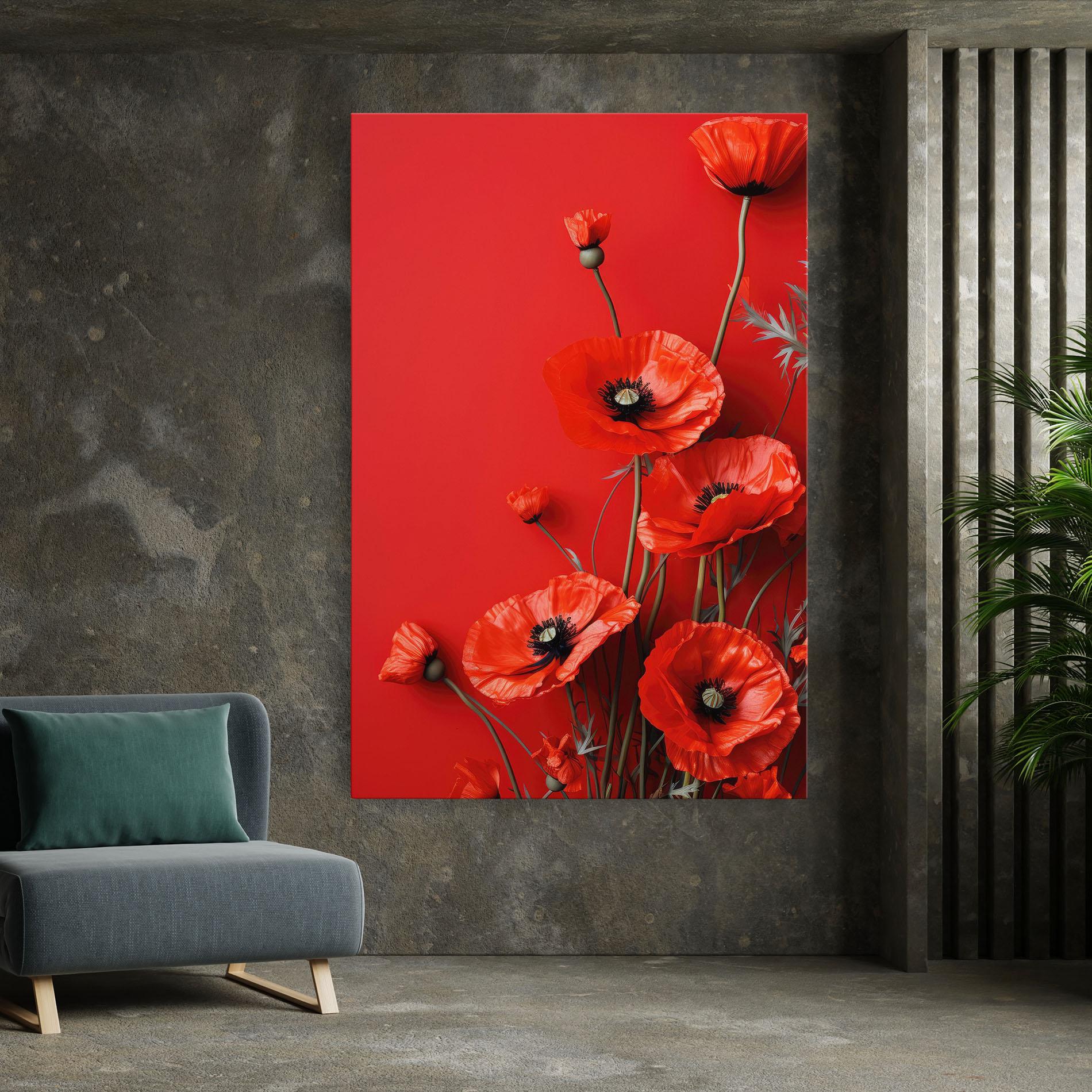 Vászonkép Poppies On The Table mockup 7