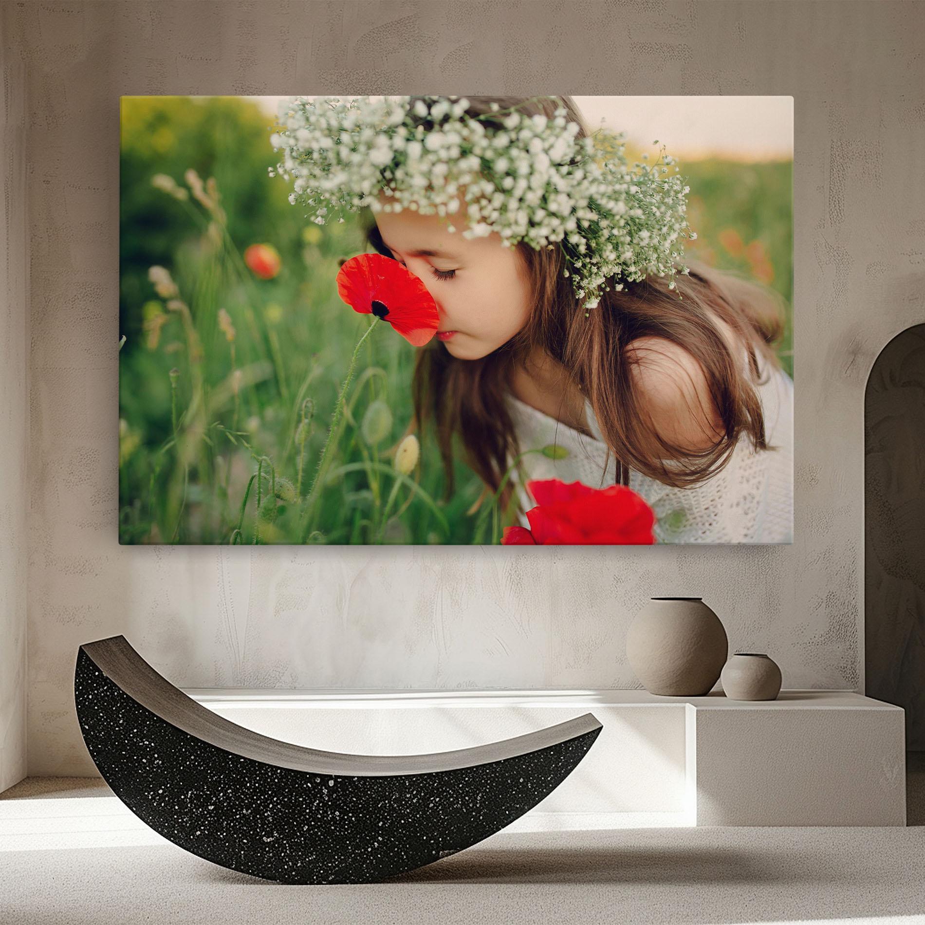 Vászonkép Girl With Poppies mockup 8
