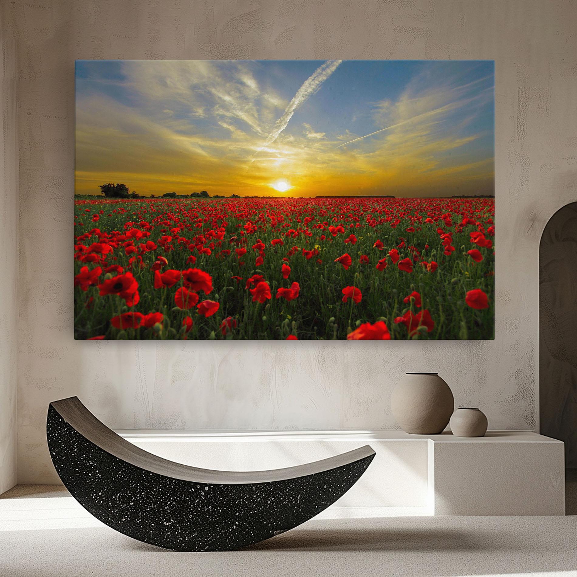 Vászonkép Poppies Sunset mockup 8