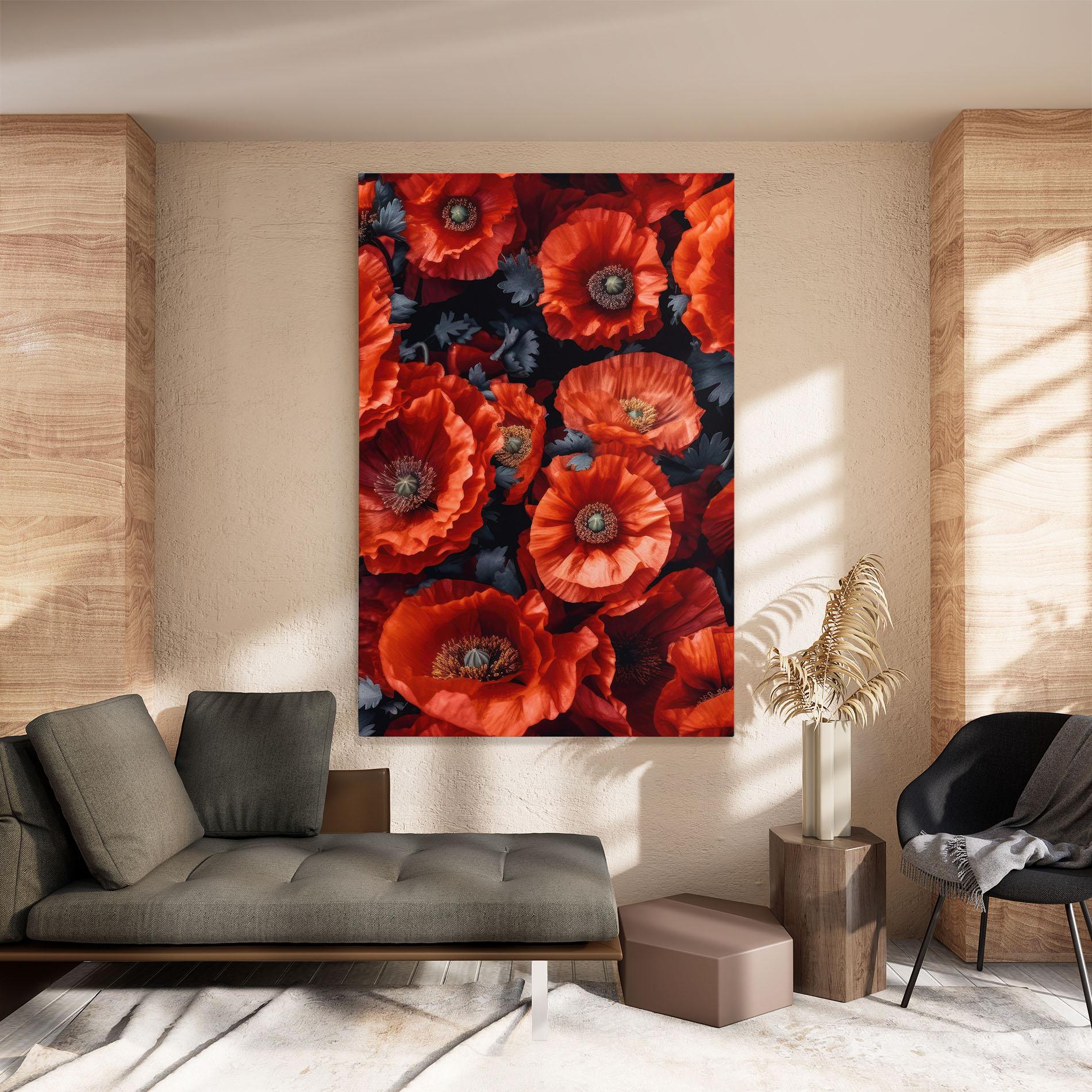 Vászonkép Black Red Poppies mockup 8