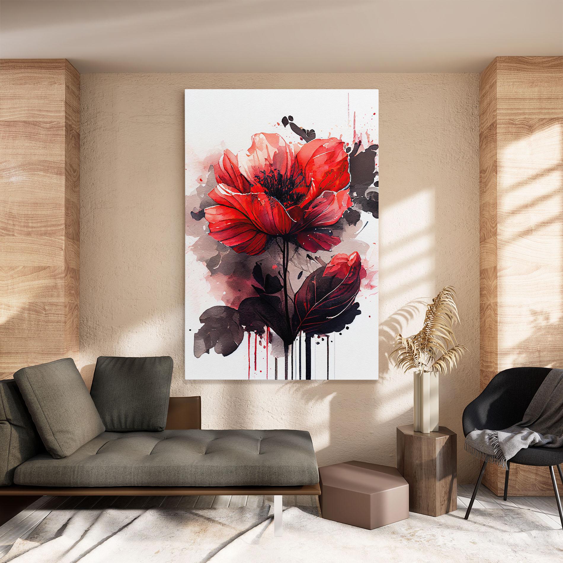 Vászonkép Watercolor Poppy mockup 8