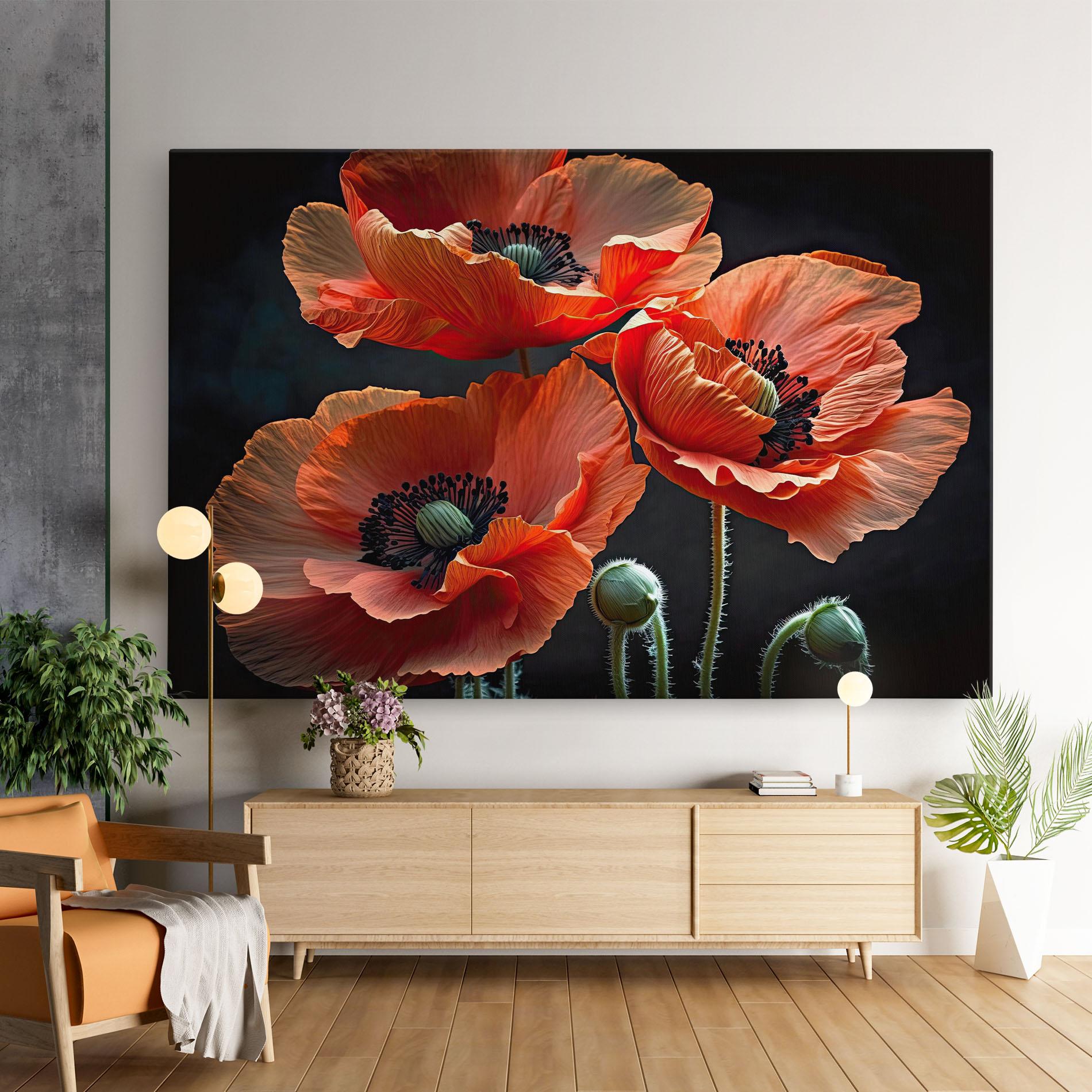 Vászonkép 3 Poppies mockup 9