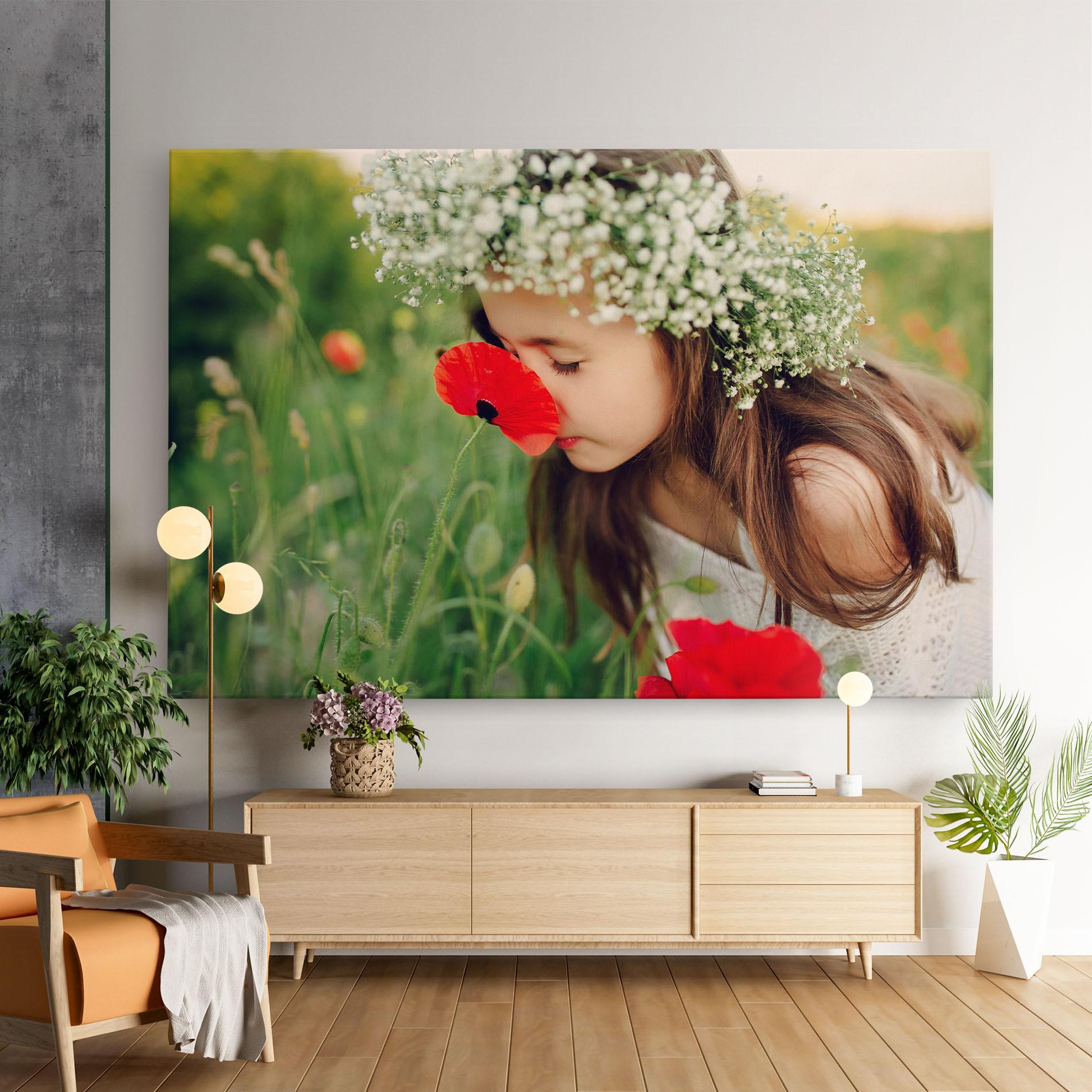 Vászonkép Girl With Poppies mockup 9