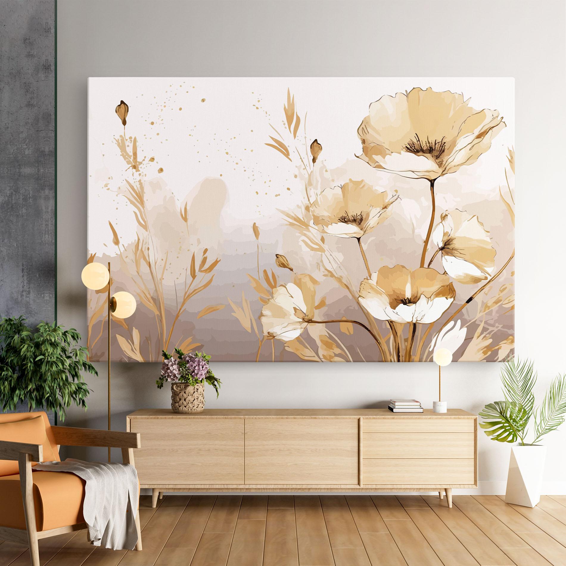 Vászonkép Gold Cream Poppy mockup 9