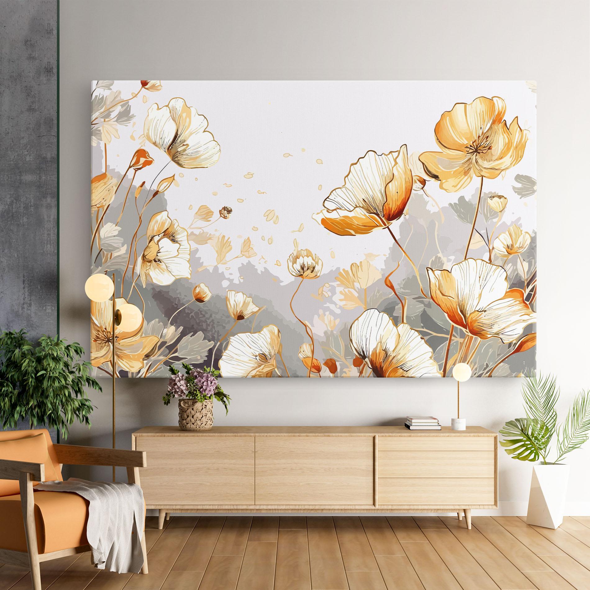 Vászonkép Gold Poppies mockup 9
