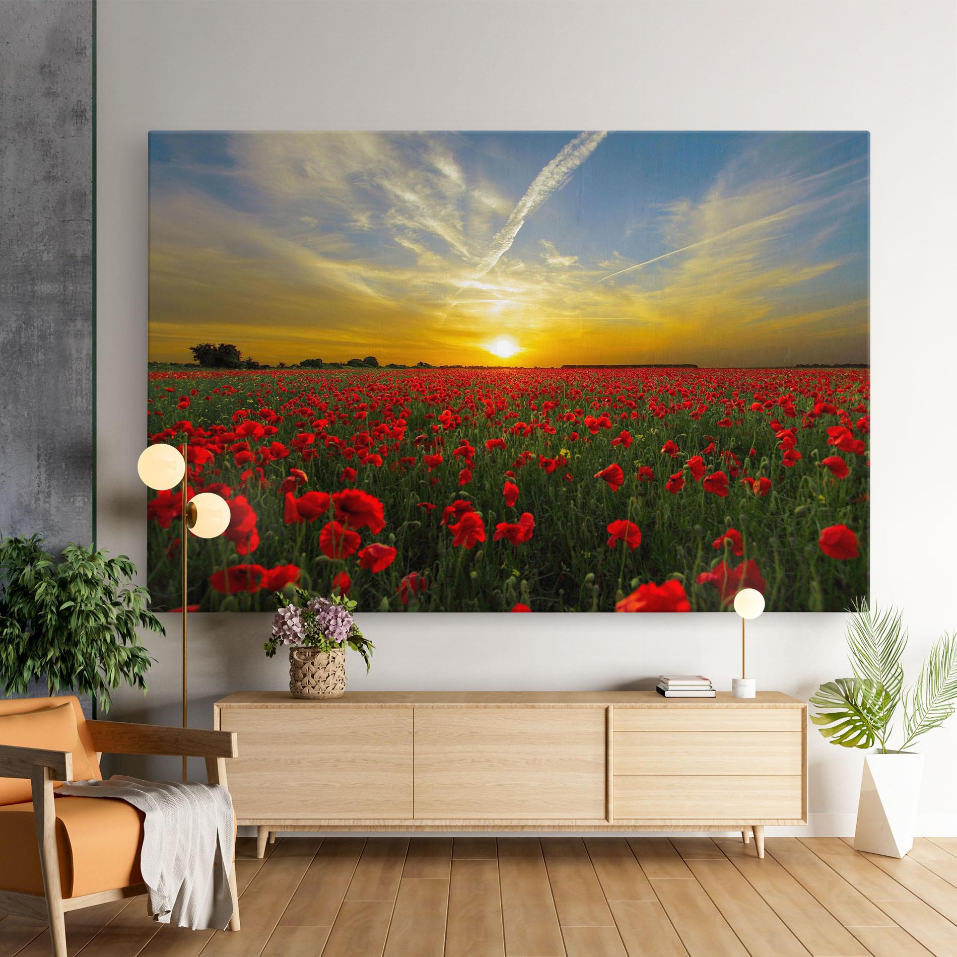 Vászonkép Poppies Sunset mockup 9