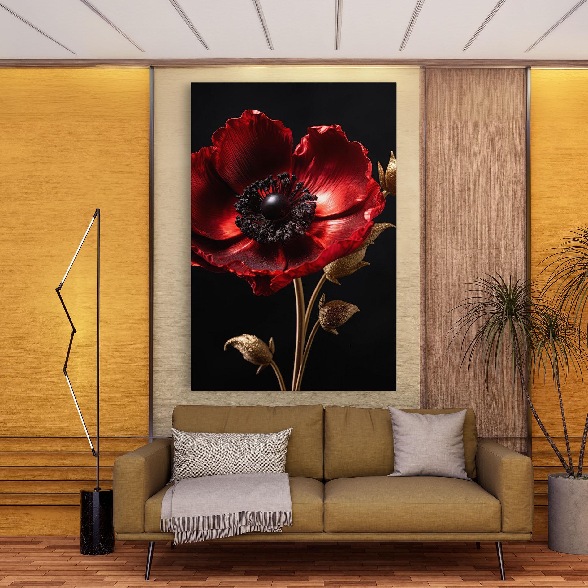Vászonkép Dark Red Poppy mockup 9