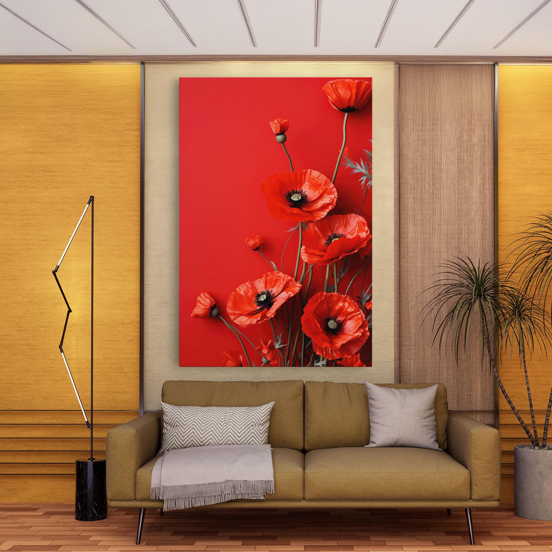 Vászonkép Poppies On The Table mockup 9