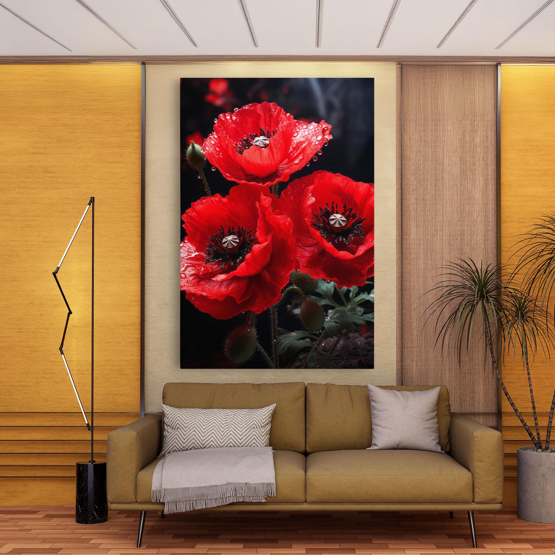 Vászonkép Red Poppy mockup 9