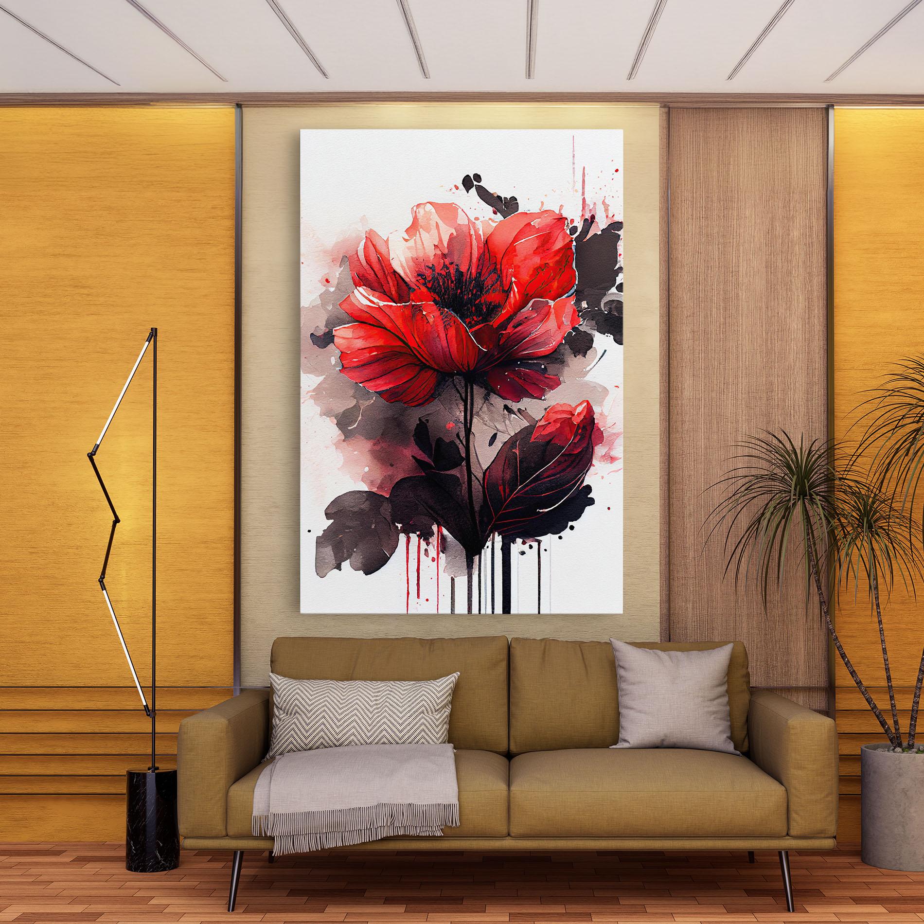 Vászonkép Watercolor Poppy mockup 9