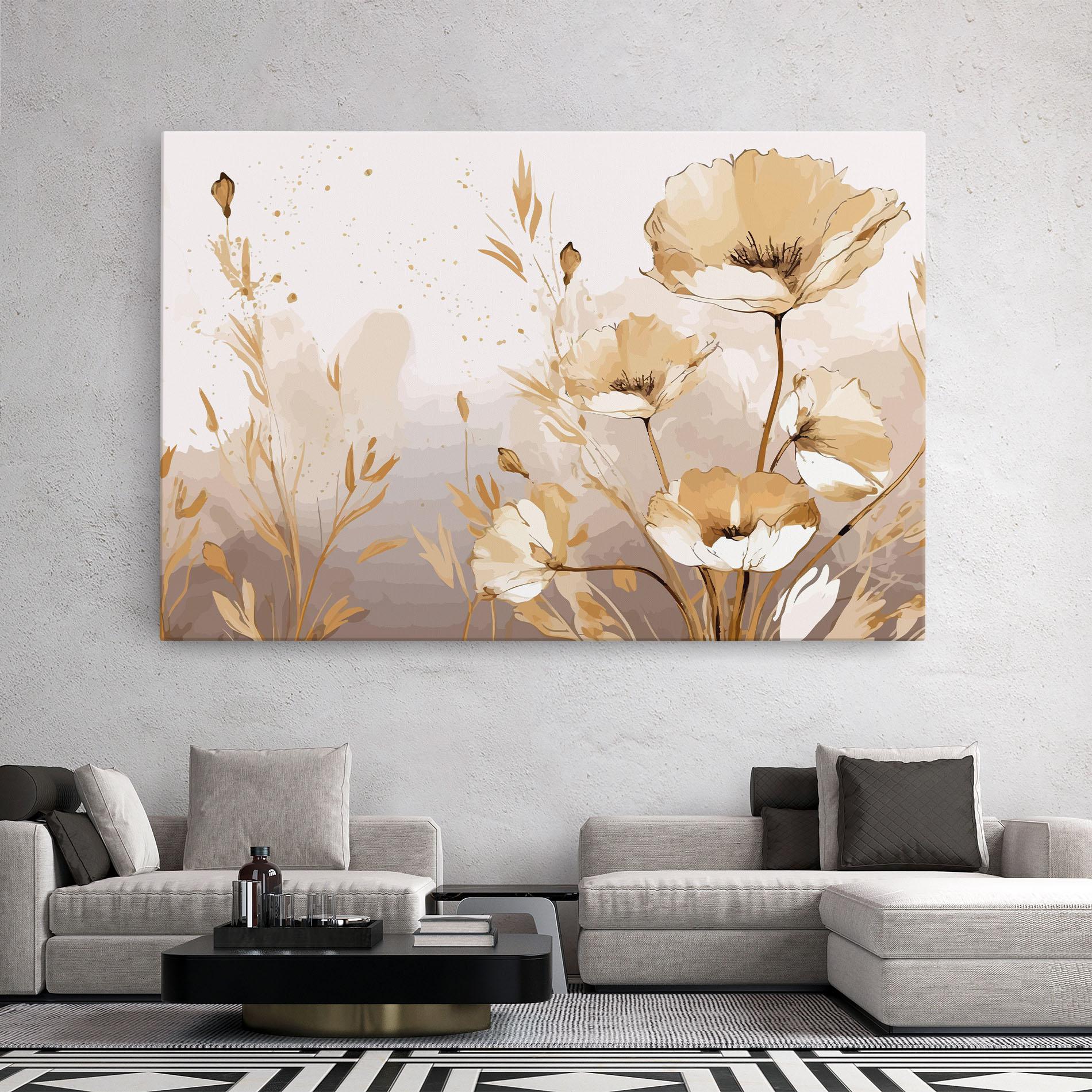 Vászonkép Gold Cream Poppy mockup 2