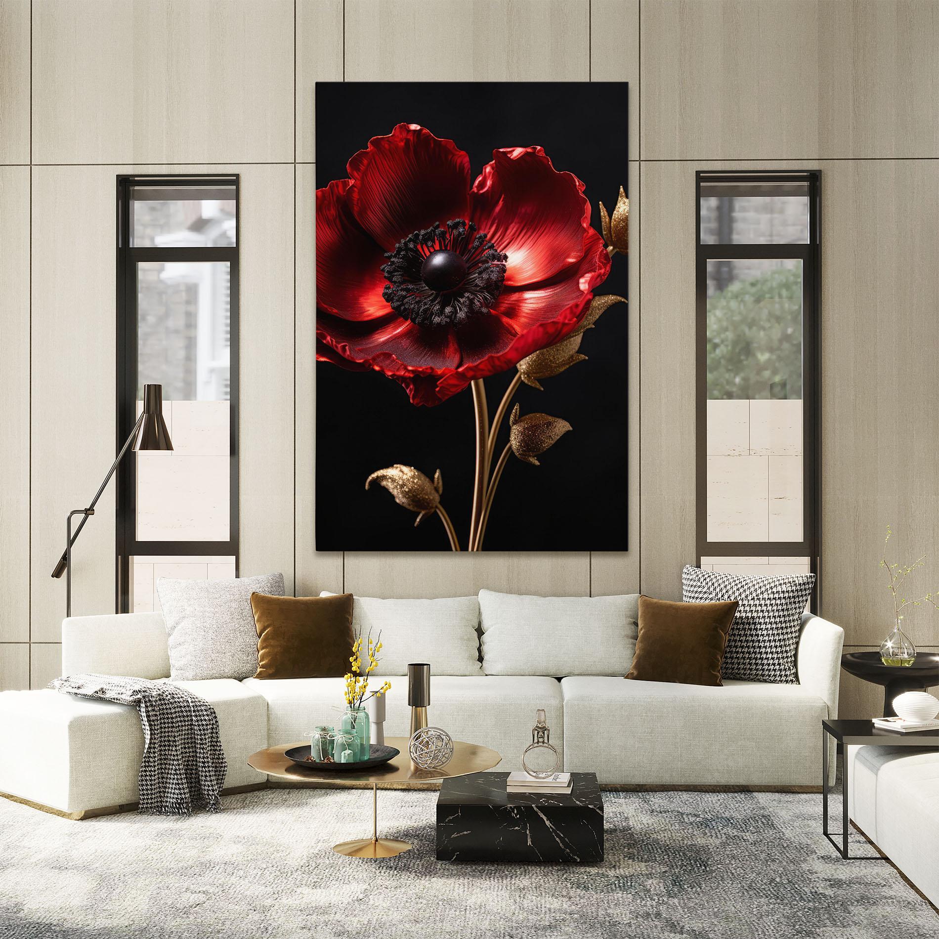 Vászonkép Dark Red Poppy mockup 2