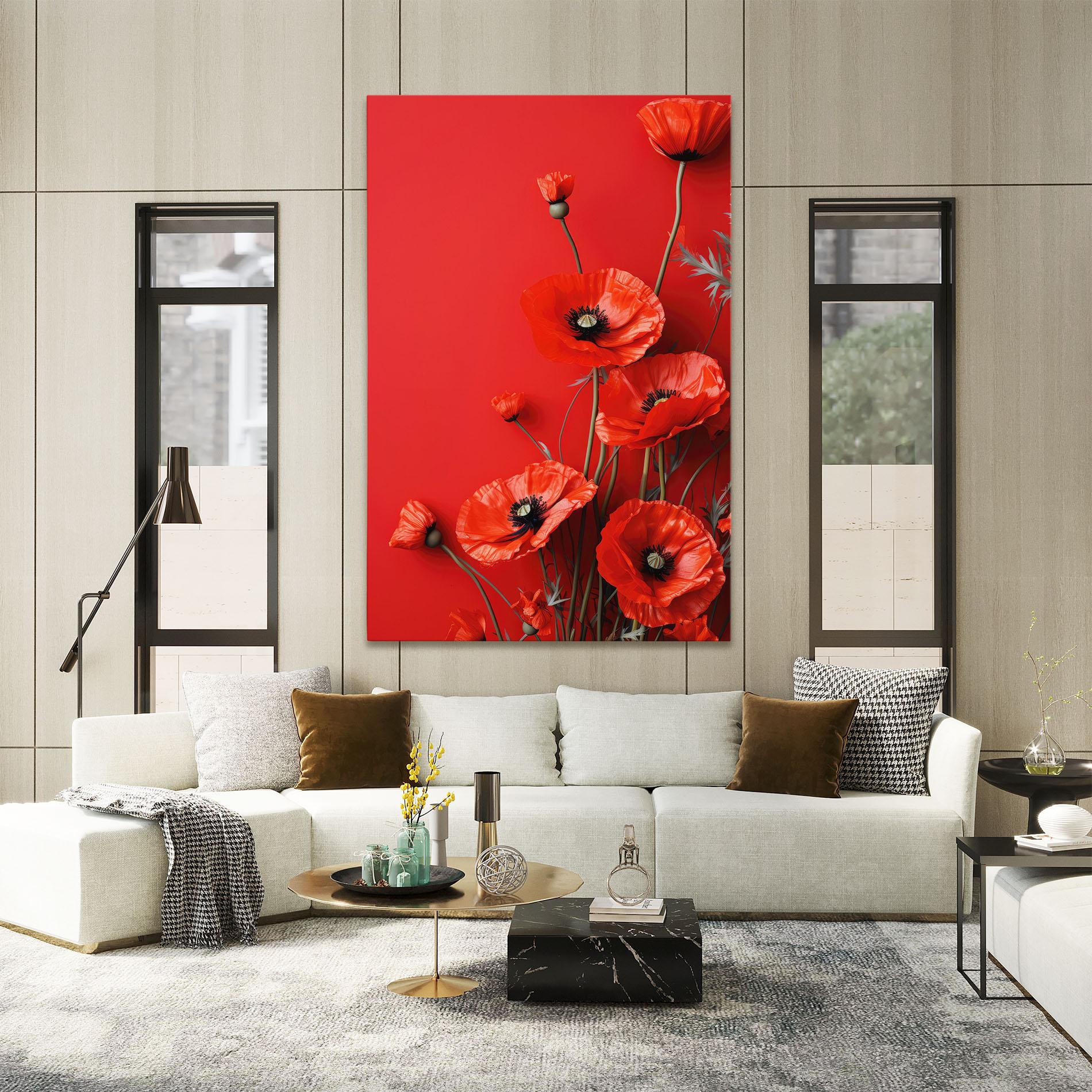 Vászonkép Poppies On The Table mockup 2