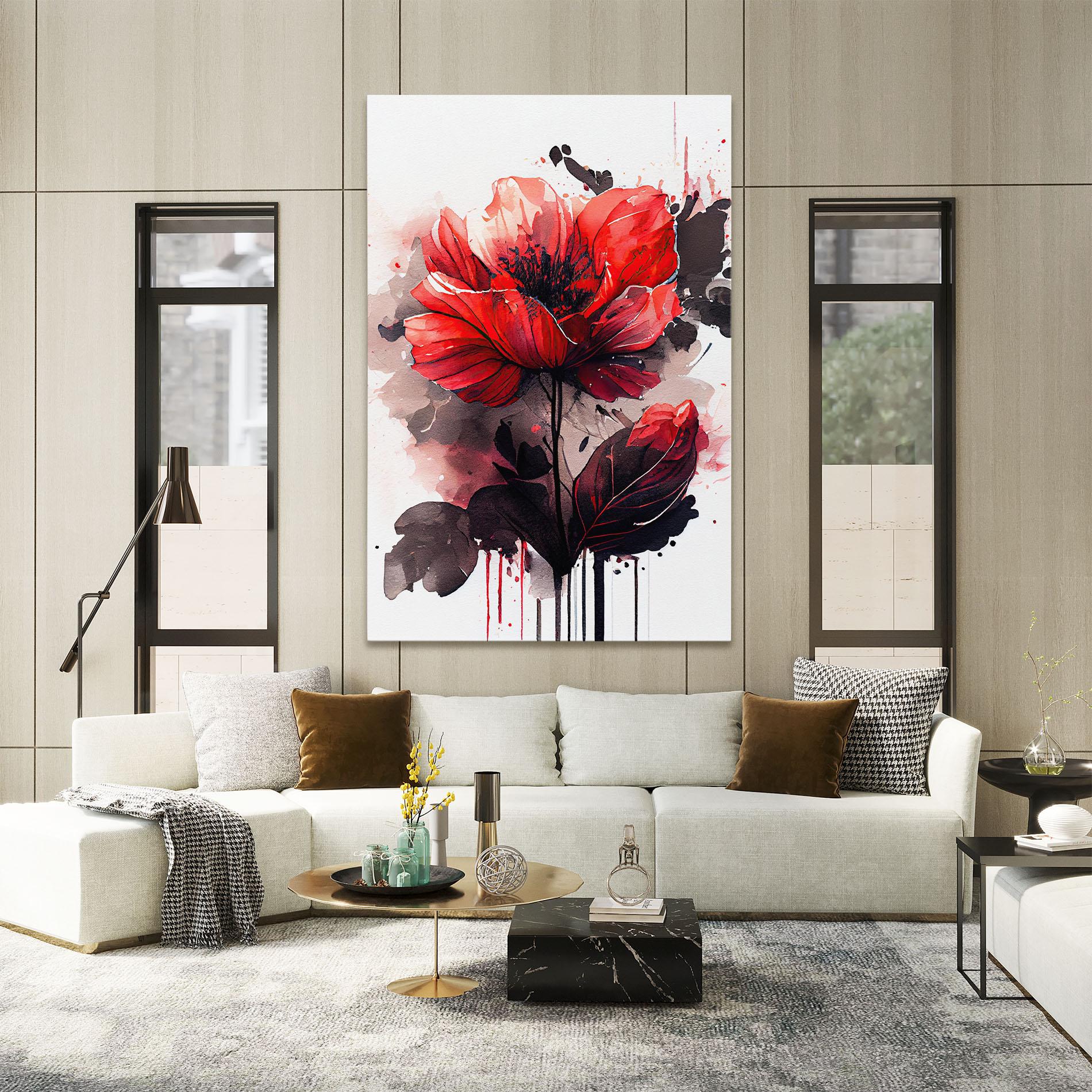 Vászonkép Watercolor Poppy mockup 2
