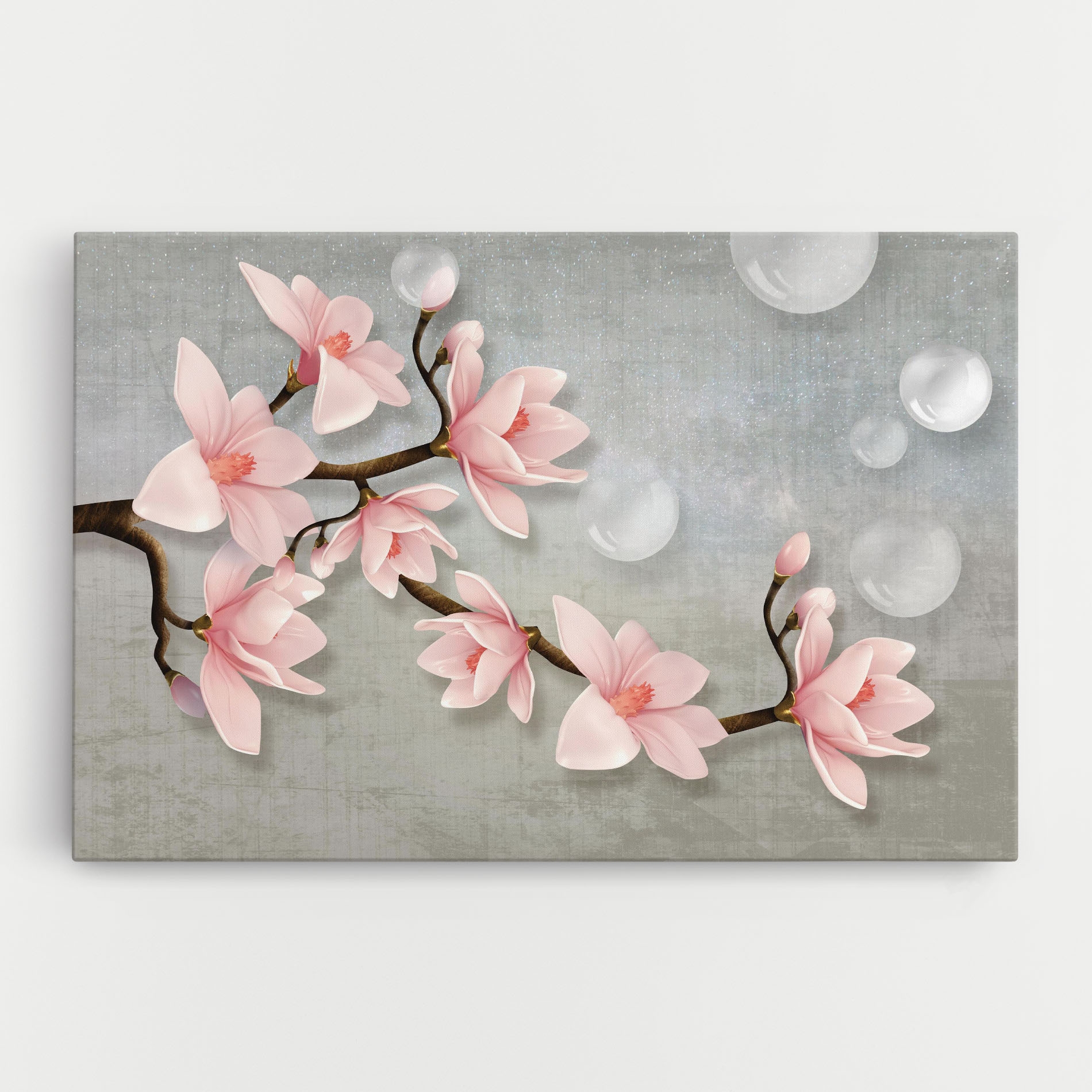 Pink Magnolia vászonkép világos enteriőrben