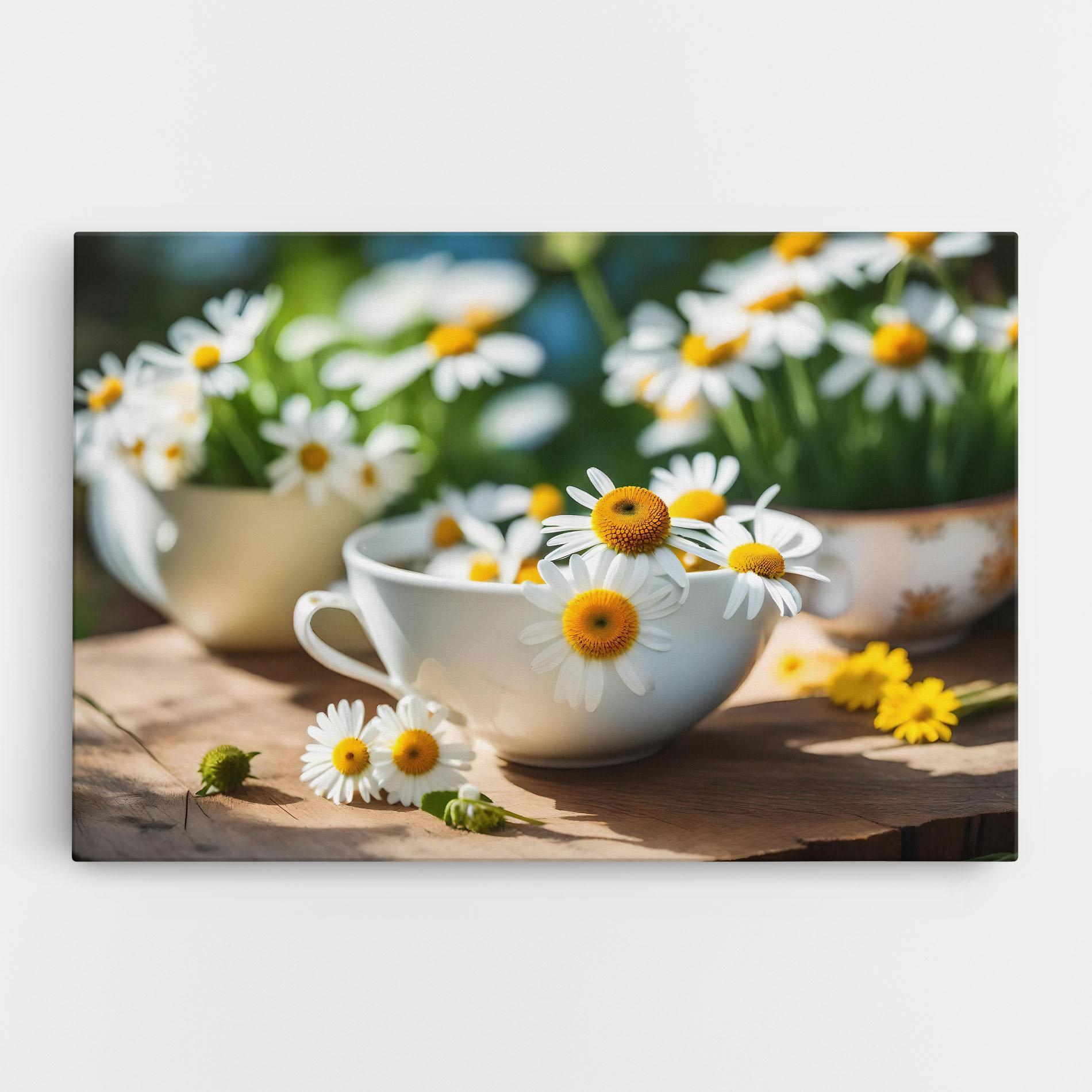 Vászonkép Daisies In A Cup mockup 0