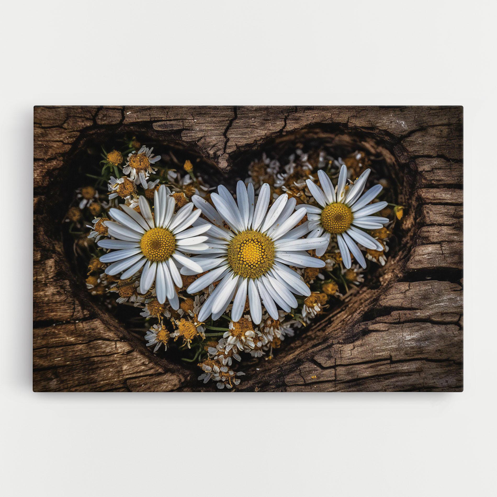 Vászonkép Heart Shaped Daisy mockup 0