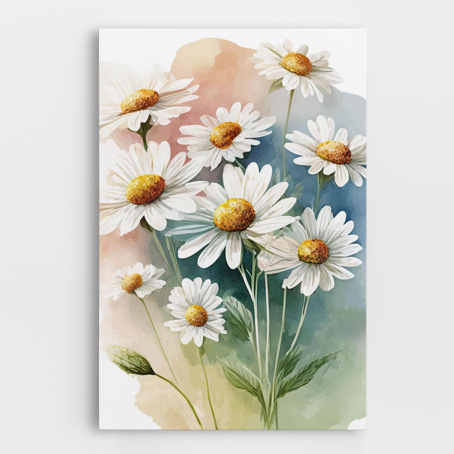 Vászonkép White Daisy Art mockup 0