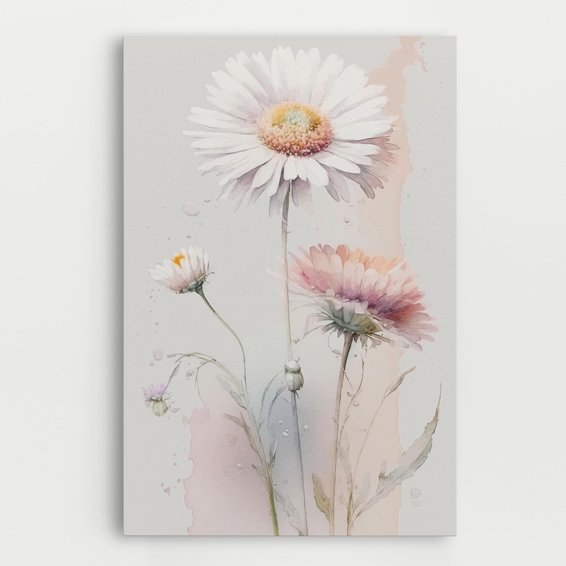 Vászonkép White Painted Daisy mockup 0
