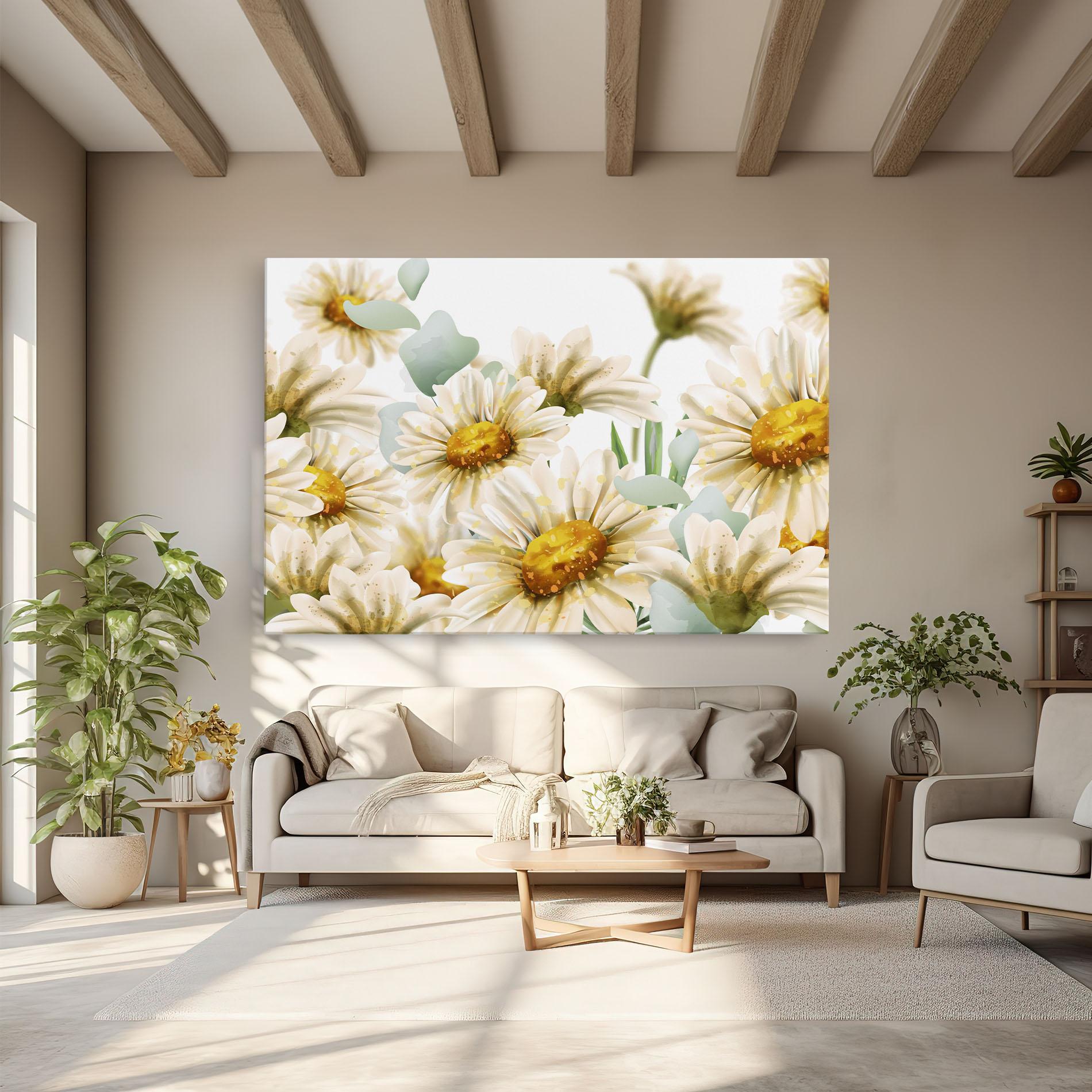 Vászonkép Beautiful Daisy Art mockup 6
