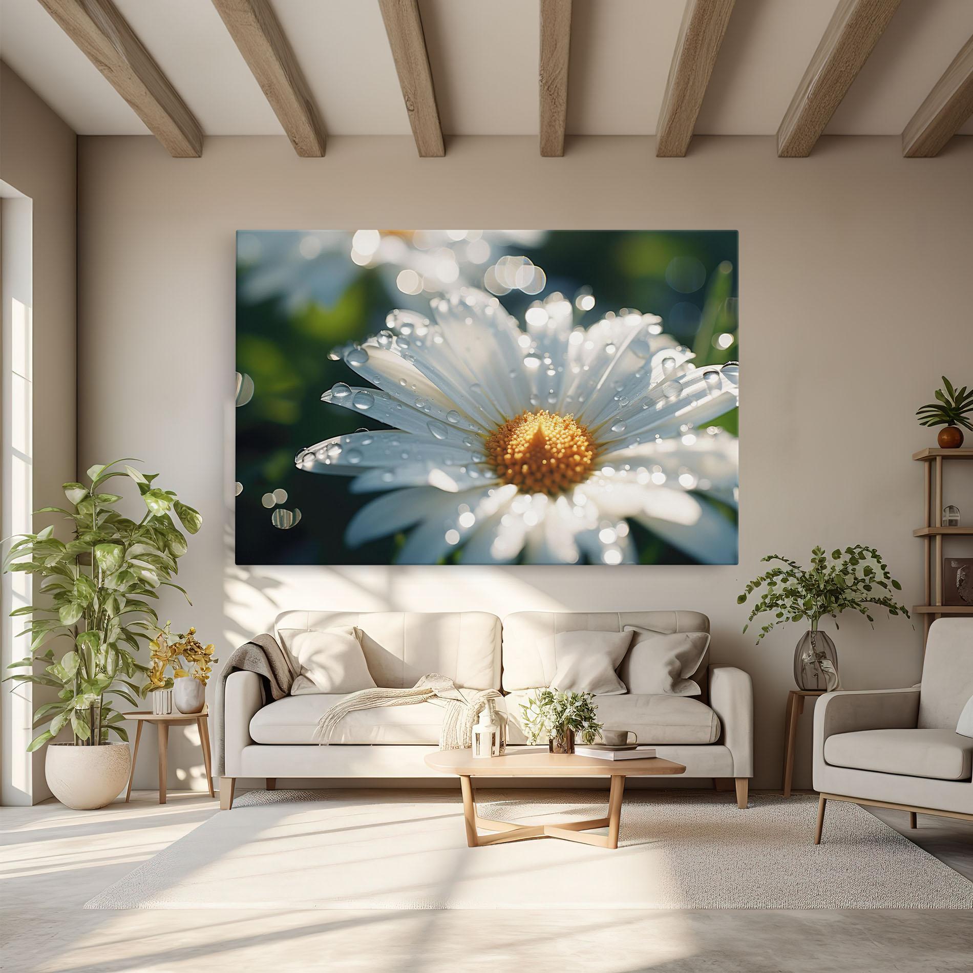 Vászonkép Daisy After Rain Close Up mockup 6