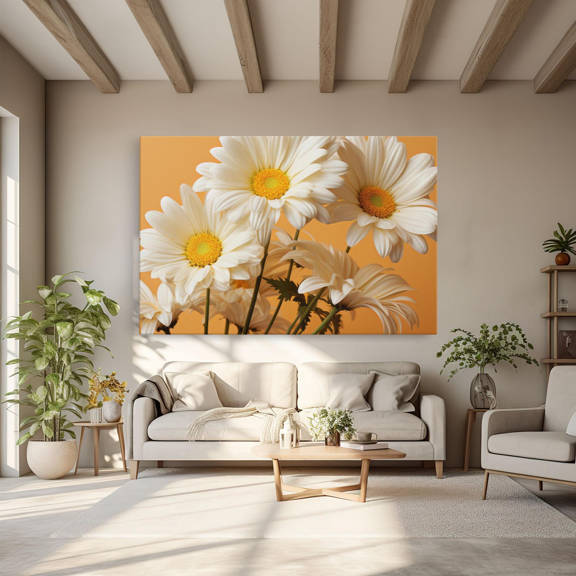 Vászonkép Daisy On Orange mockup 6