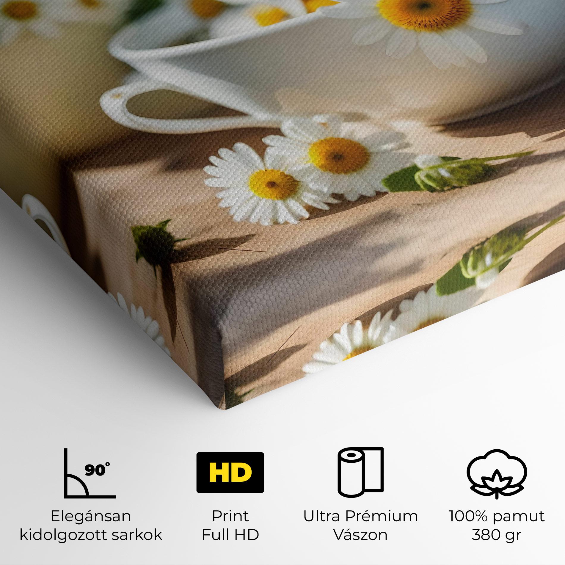 Vászonkép Daisies In A Cup mockup 4