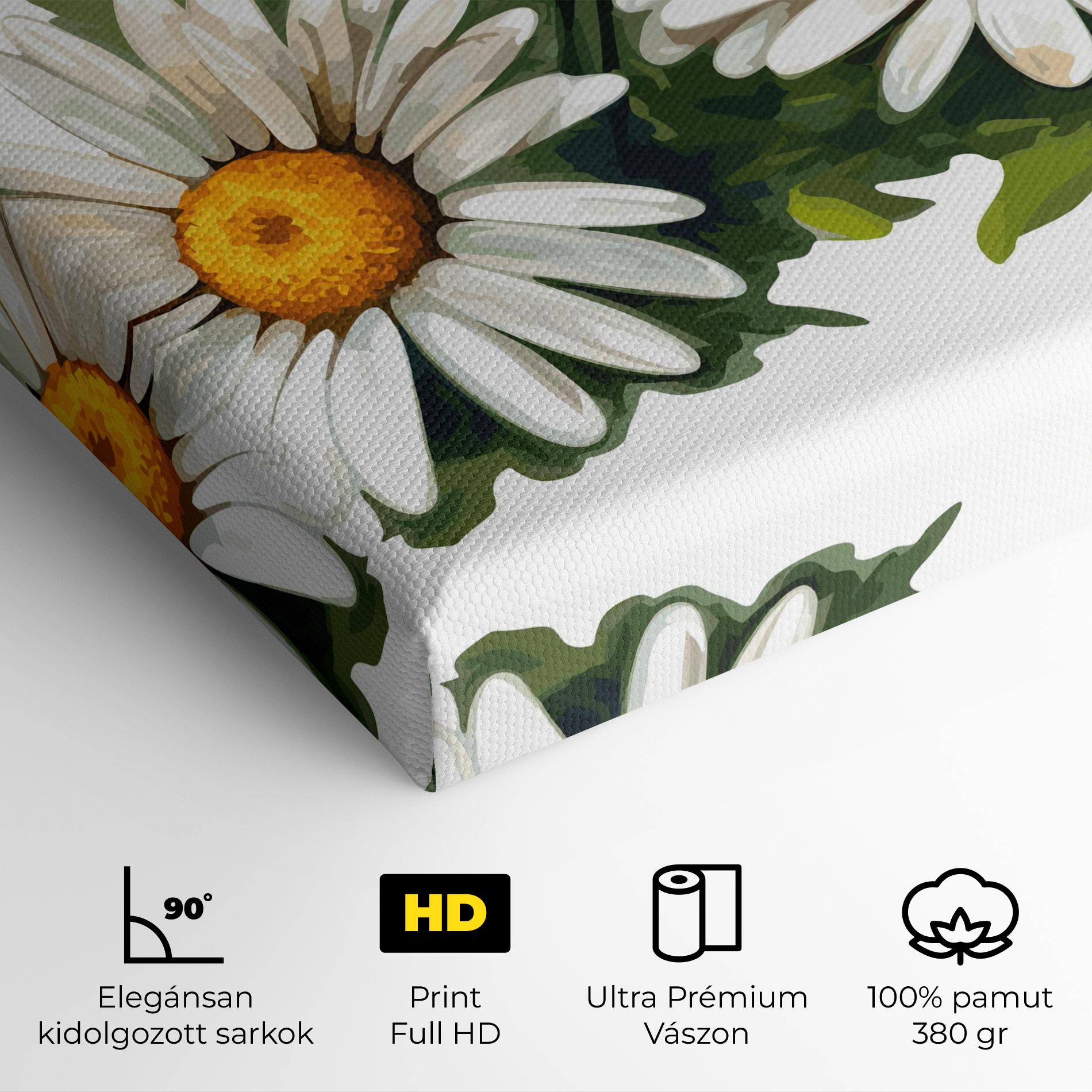 Vászonkép Grey White Daisy mockup 4