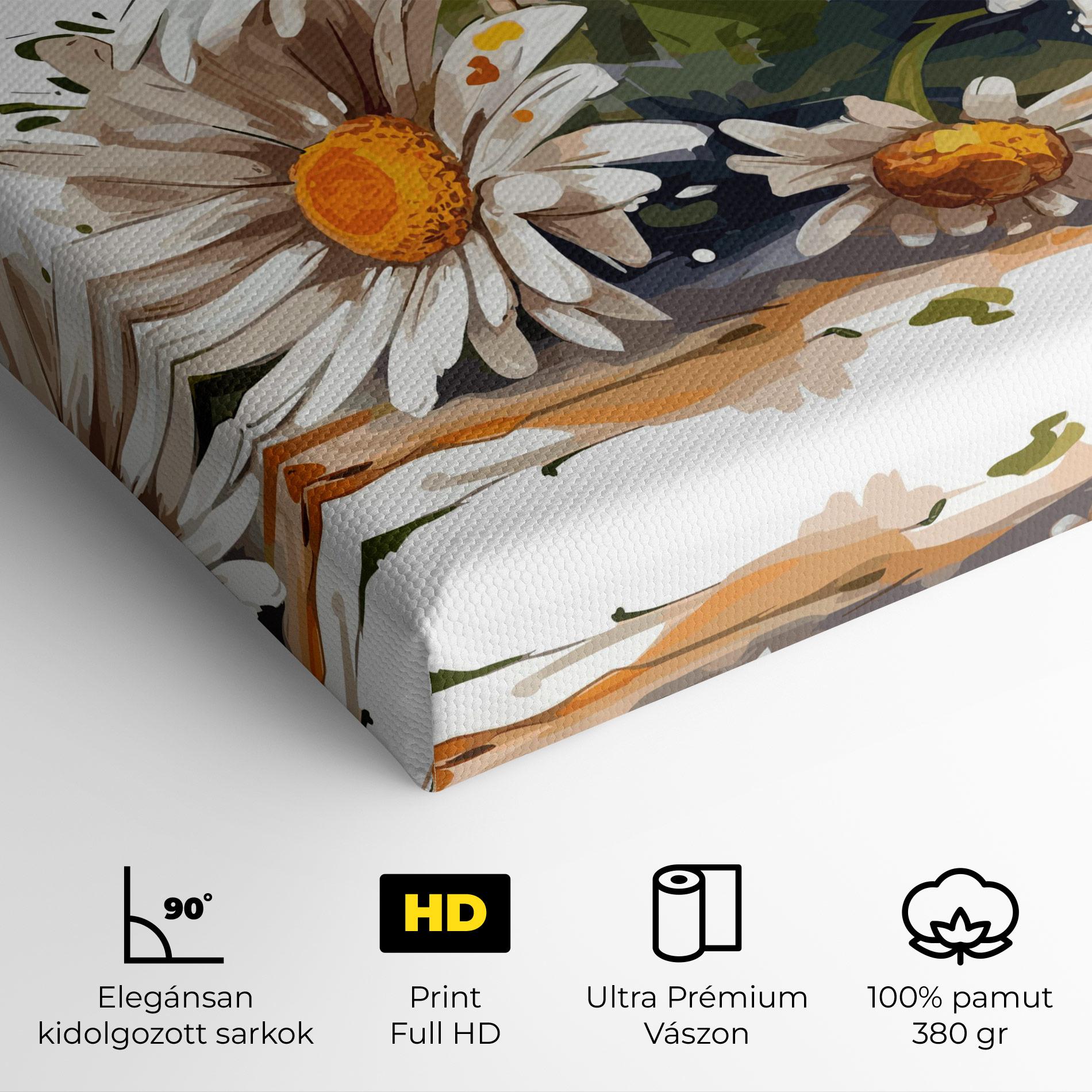 Vászonkép White Beautiful Daisy mockup 4