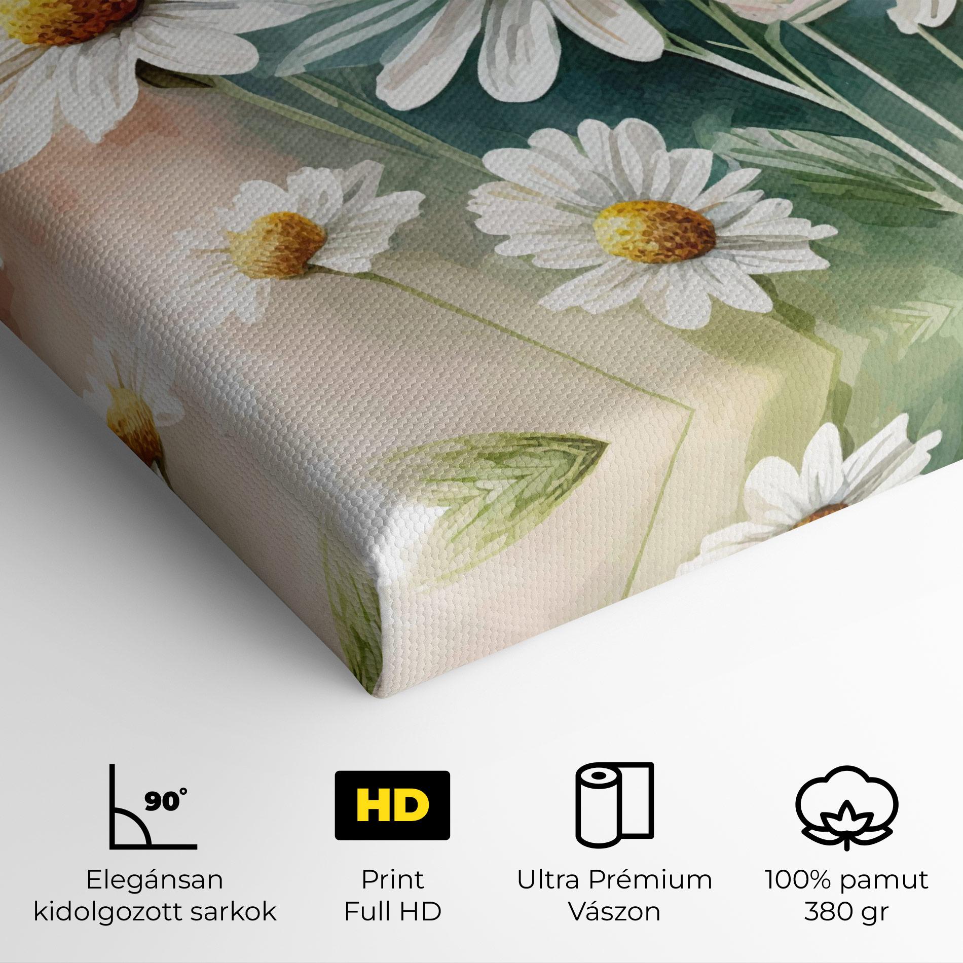 Vászonkép White Daisy Art mockup 4