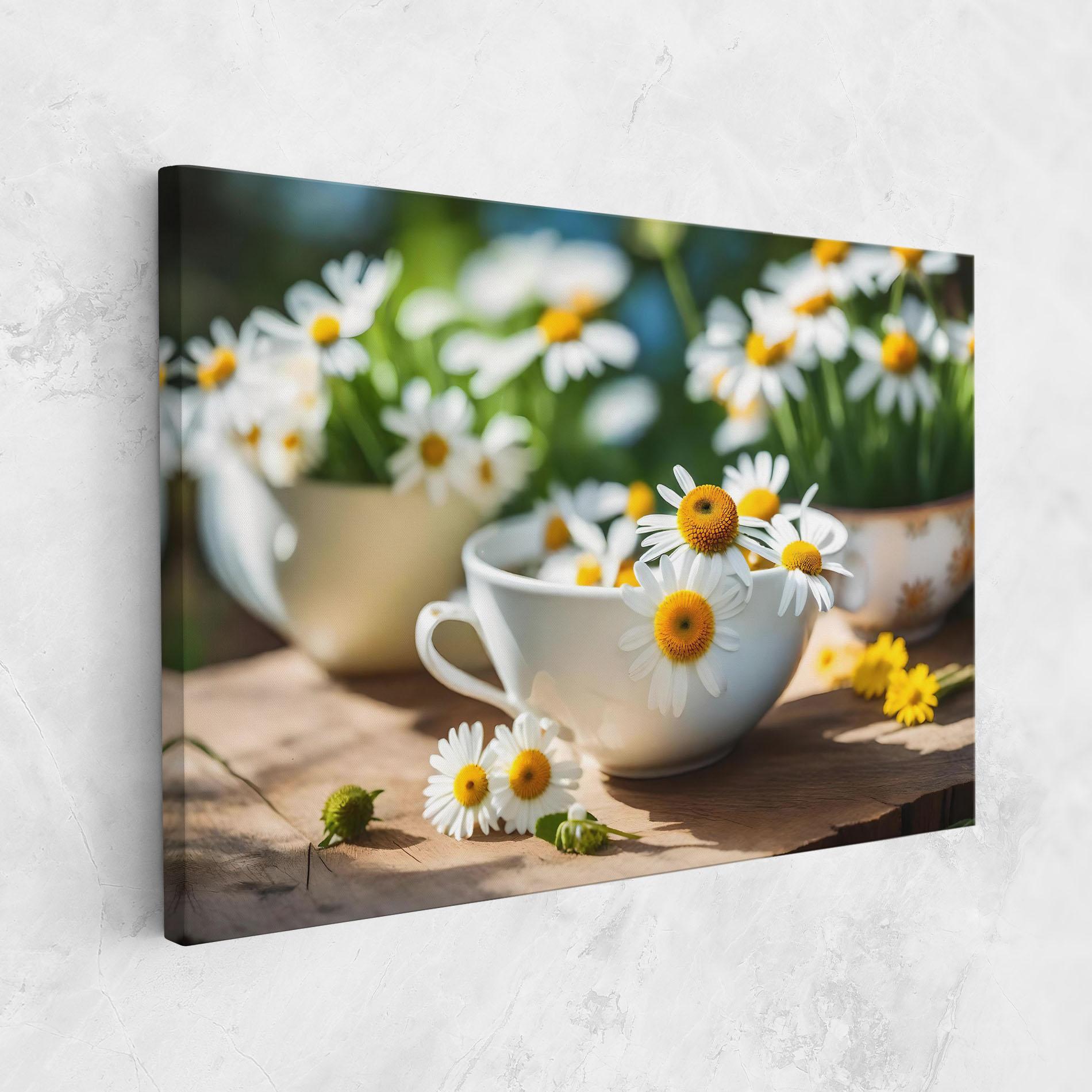 Vászonkép Daisies In A Cup mockup 1