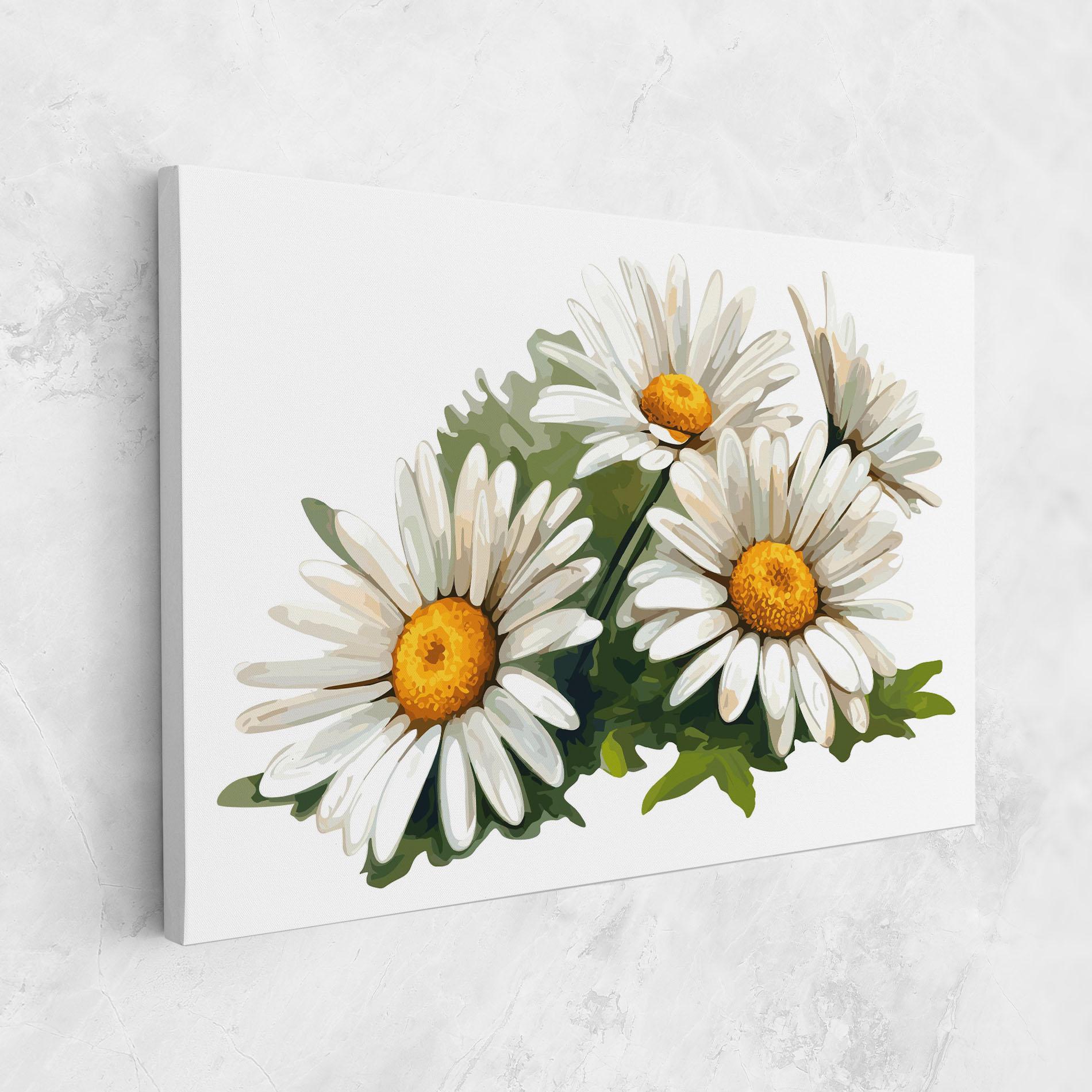 Vászonkép Grey White Daisy mockup 1