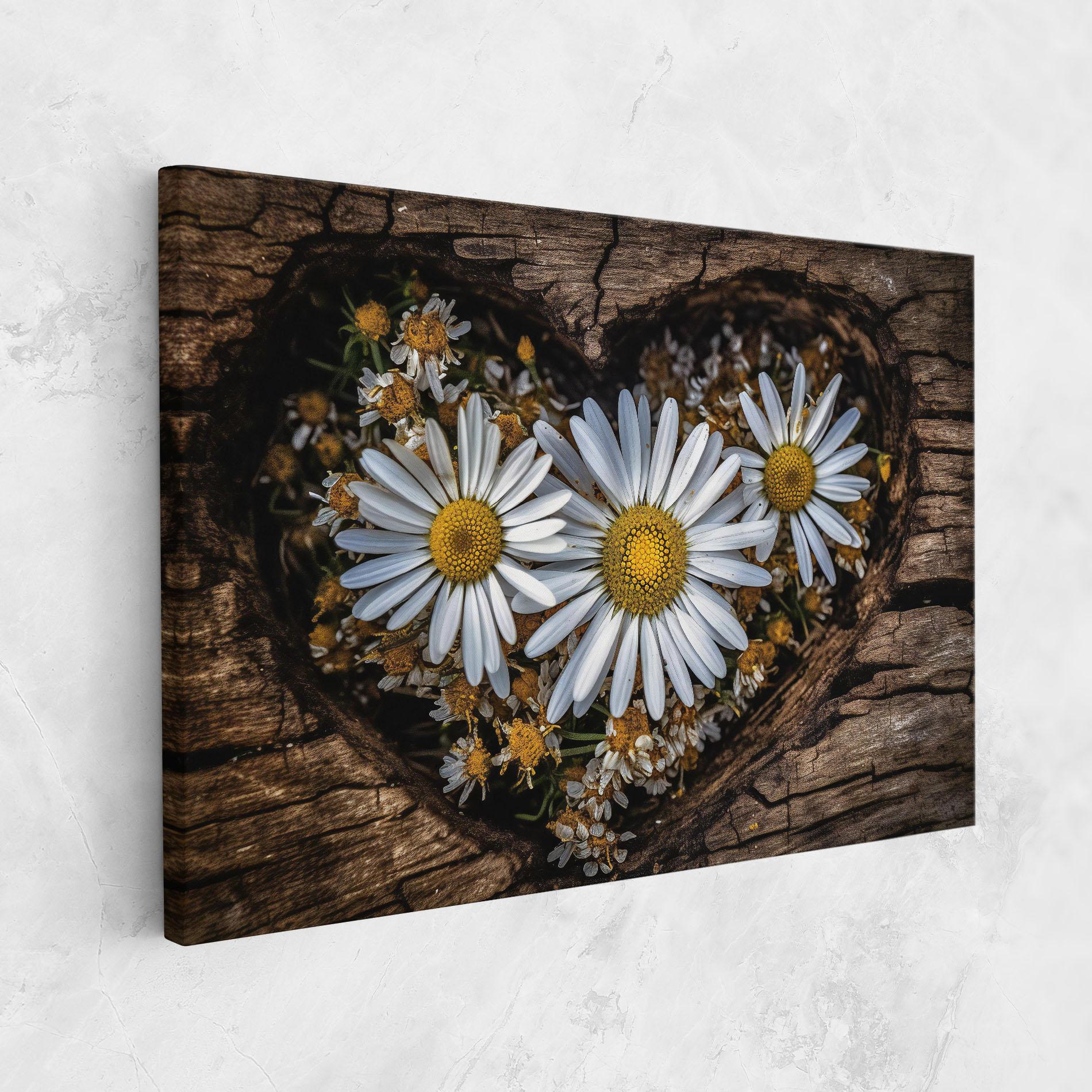 Vászonkép Heart Shaped Daisy mockup 1