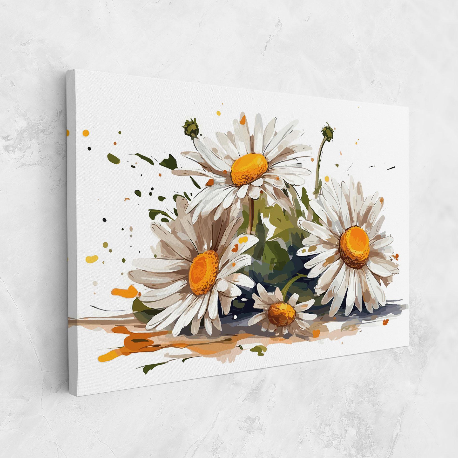 Vászonkép White Beautiful Daisy mockup 1