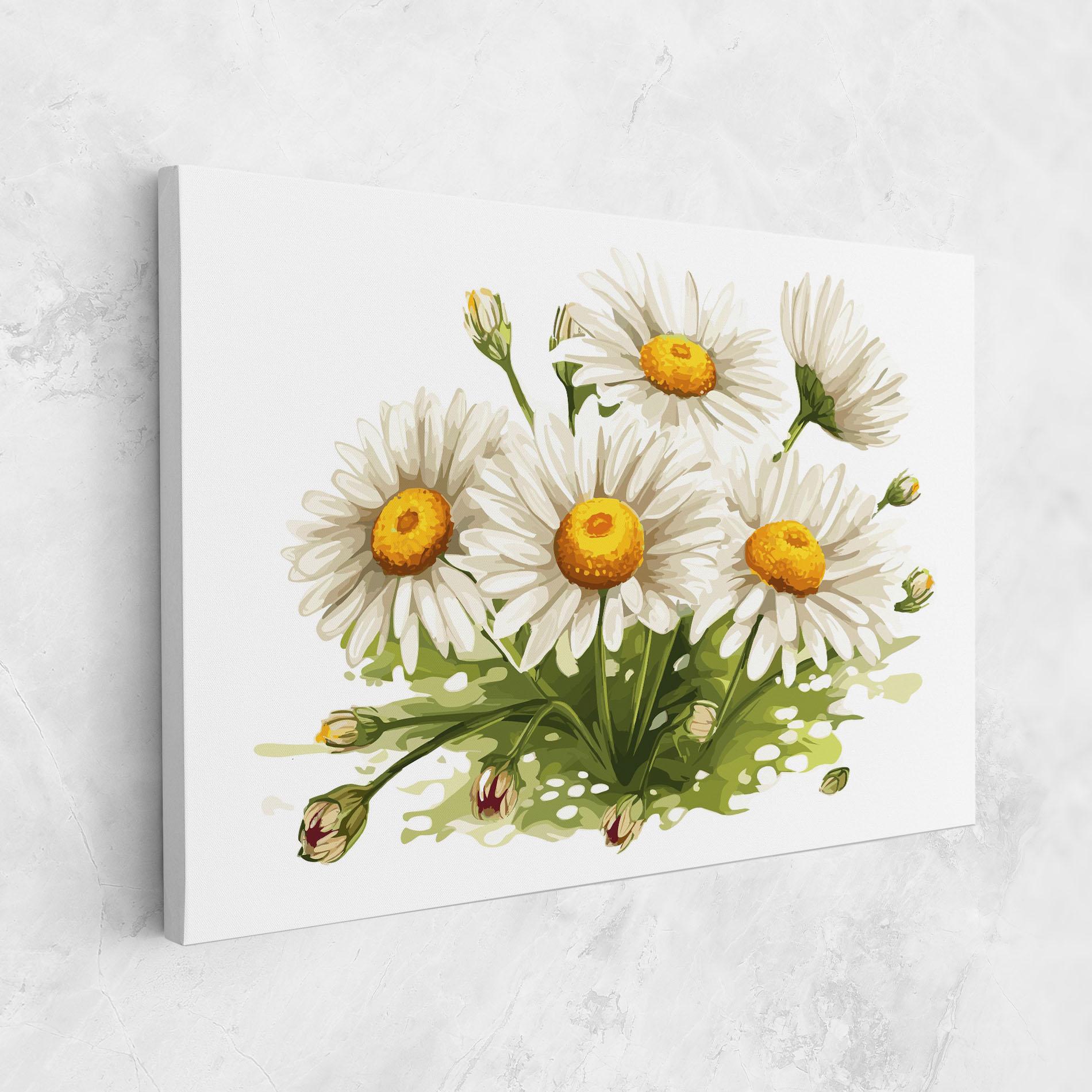 Vászonkép White Grey Daisy mockup 1
