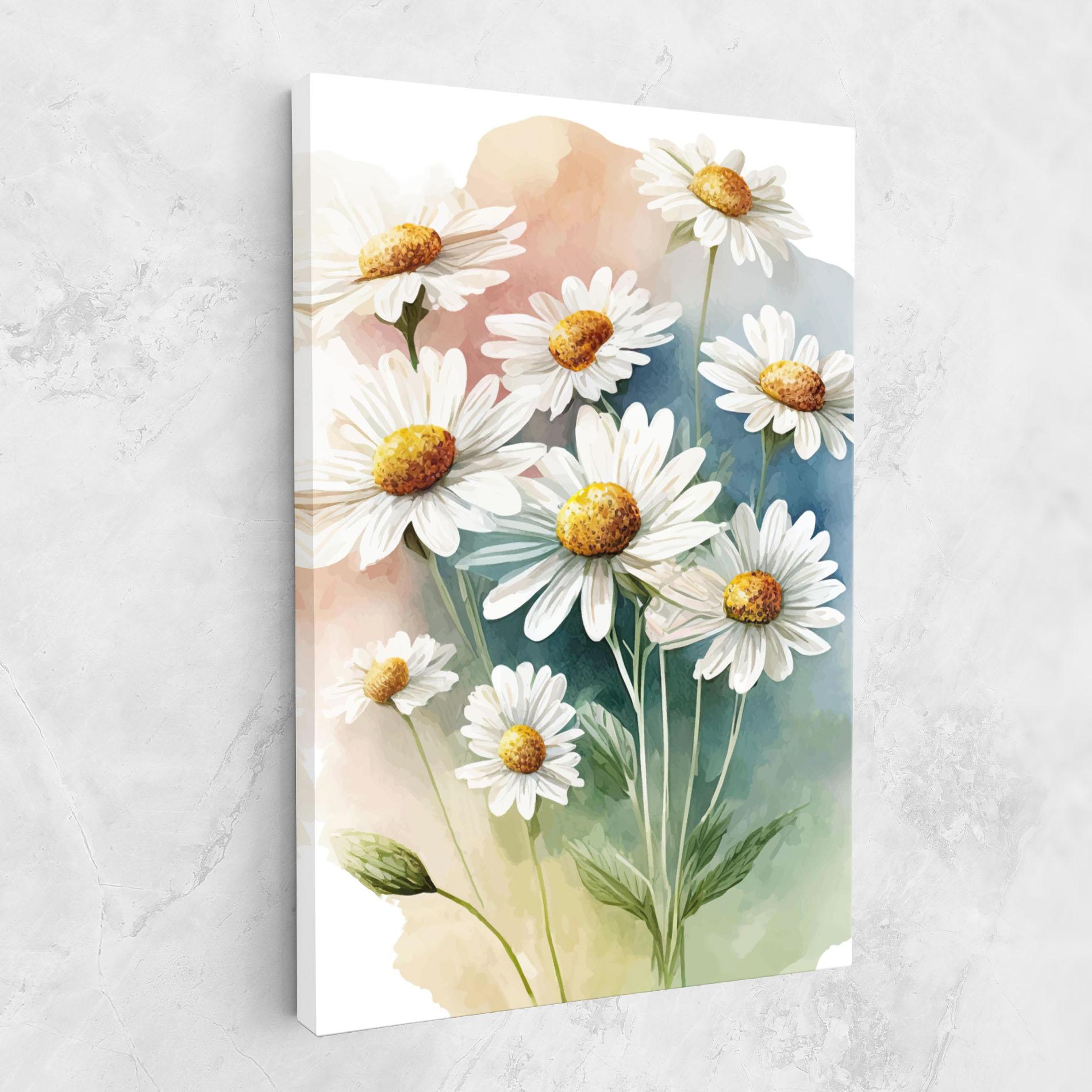 Vászonkép White Daisy Art mockup 1