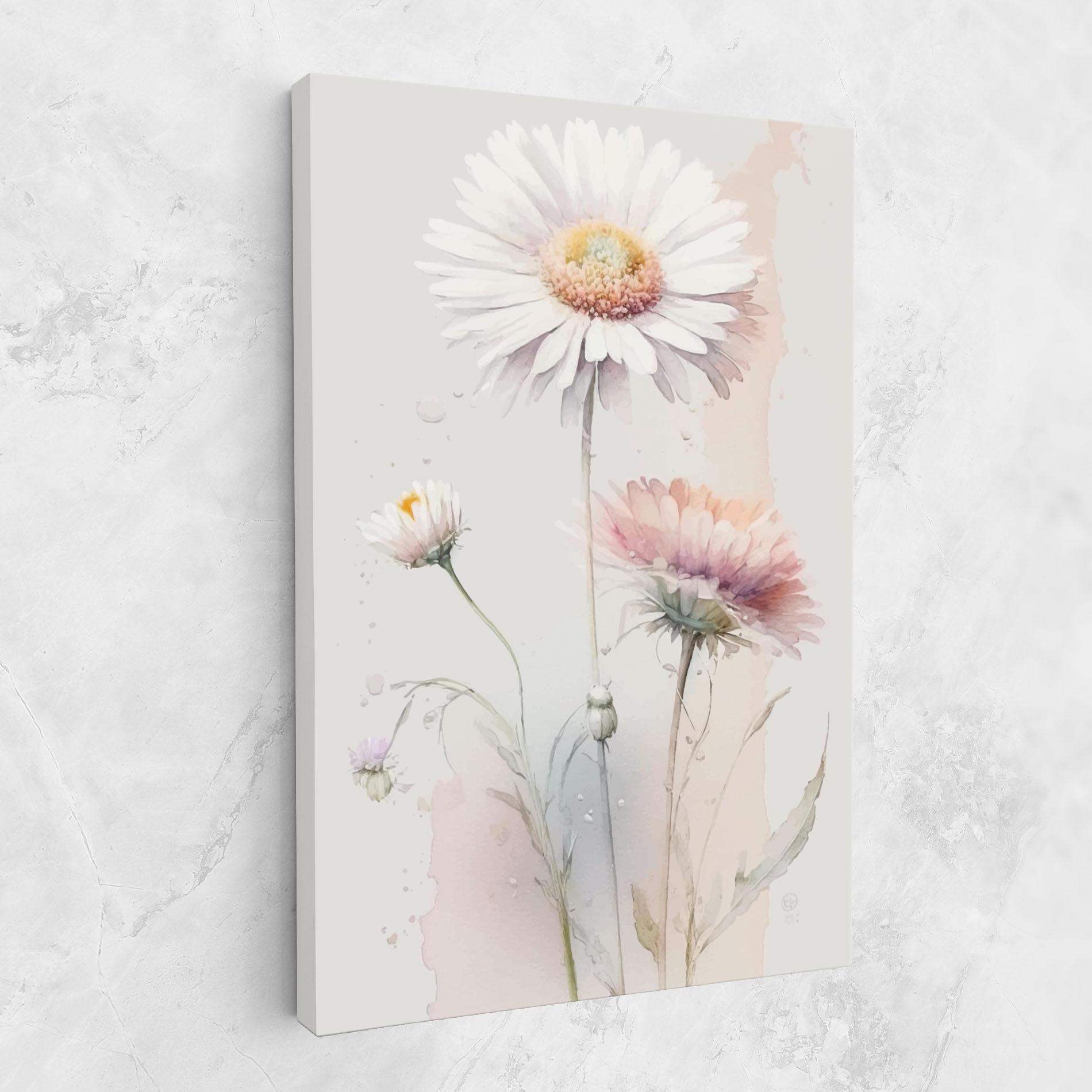 Vászonkép White Painted Daisy mockup 1