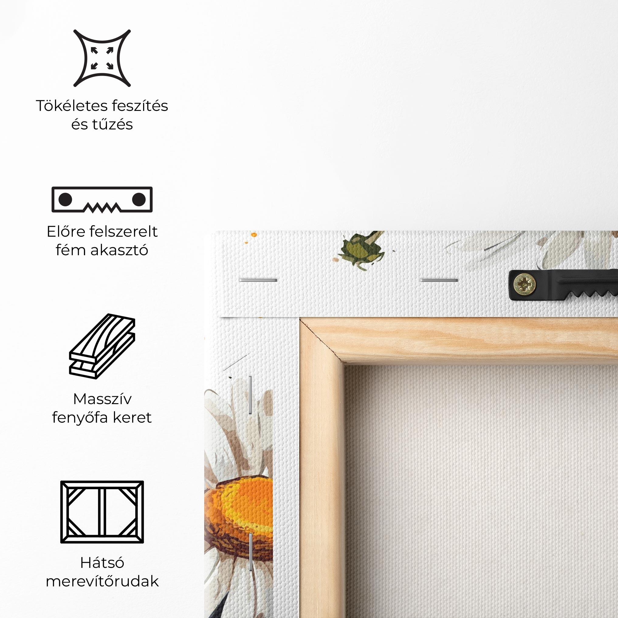 Vászonkép White Beautiful Daisy mockup 5