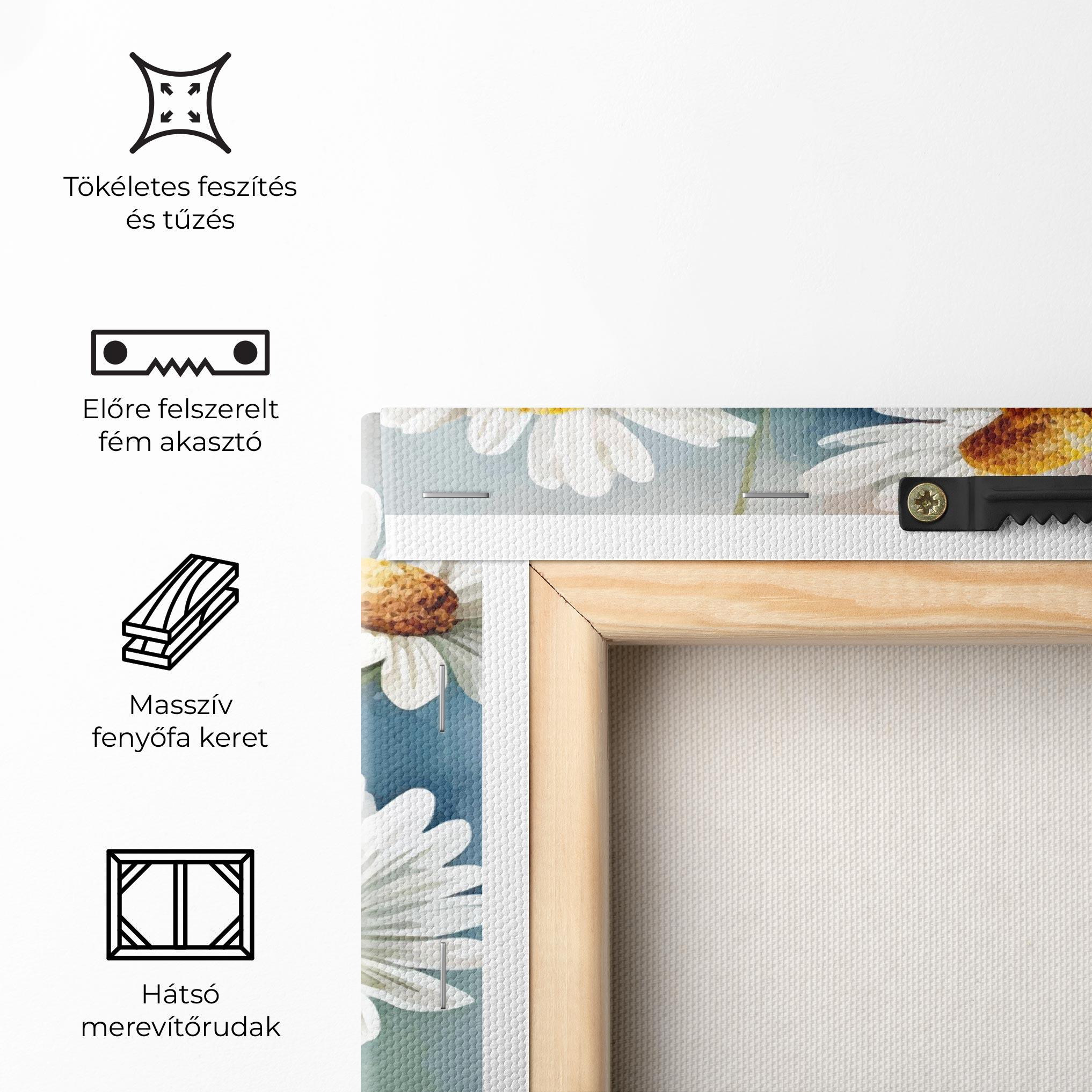 Vászonkép White Daisy Art mockup 5