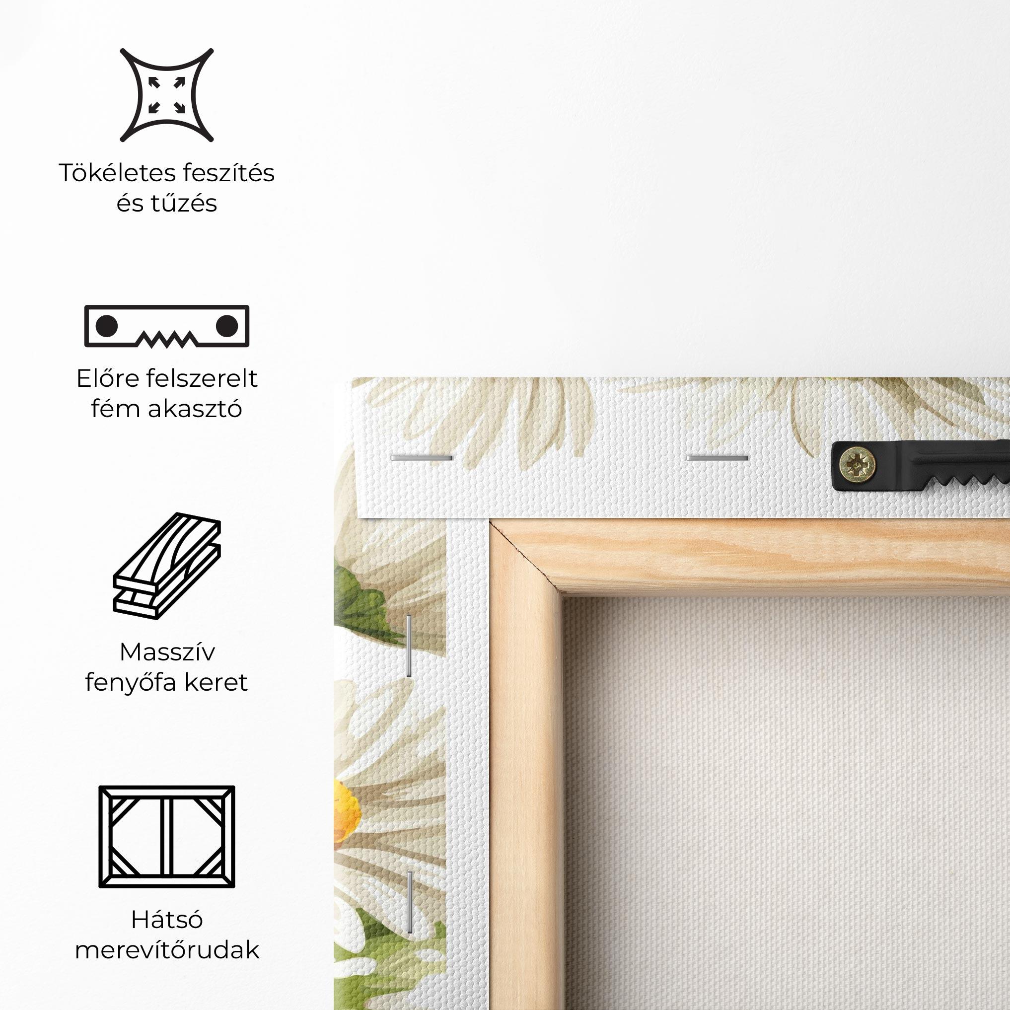 Vászonkép White Grey Daisy mockup 5
