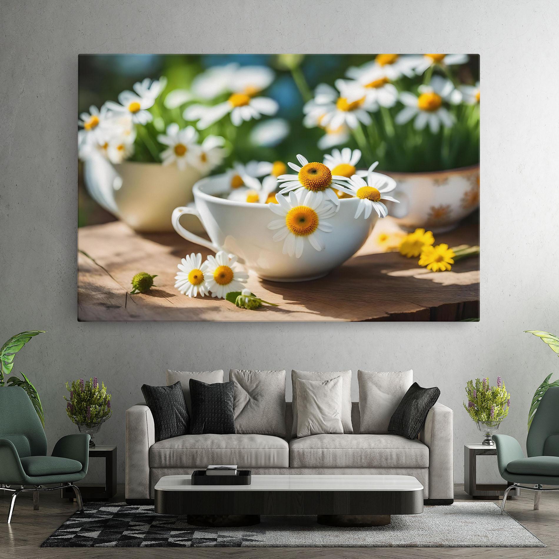 Vászonkép Daisies In A Cup mockup 7