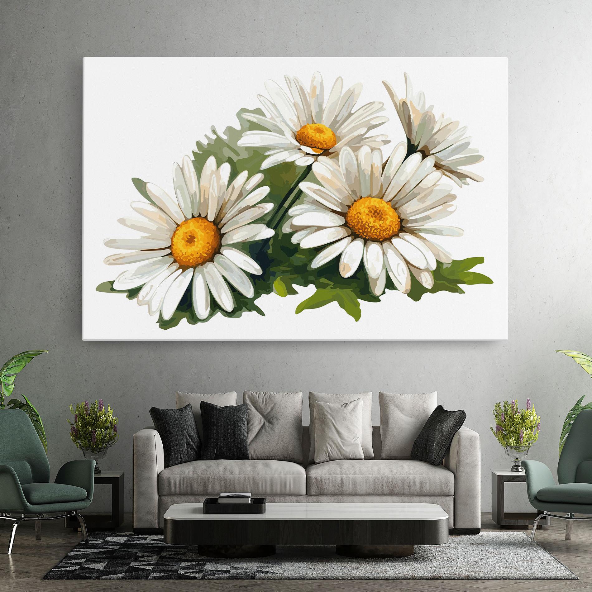 Vászonkép Grey White Daisy mockup 7