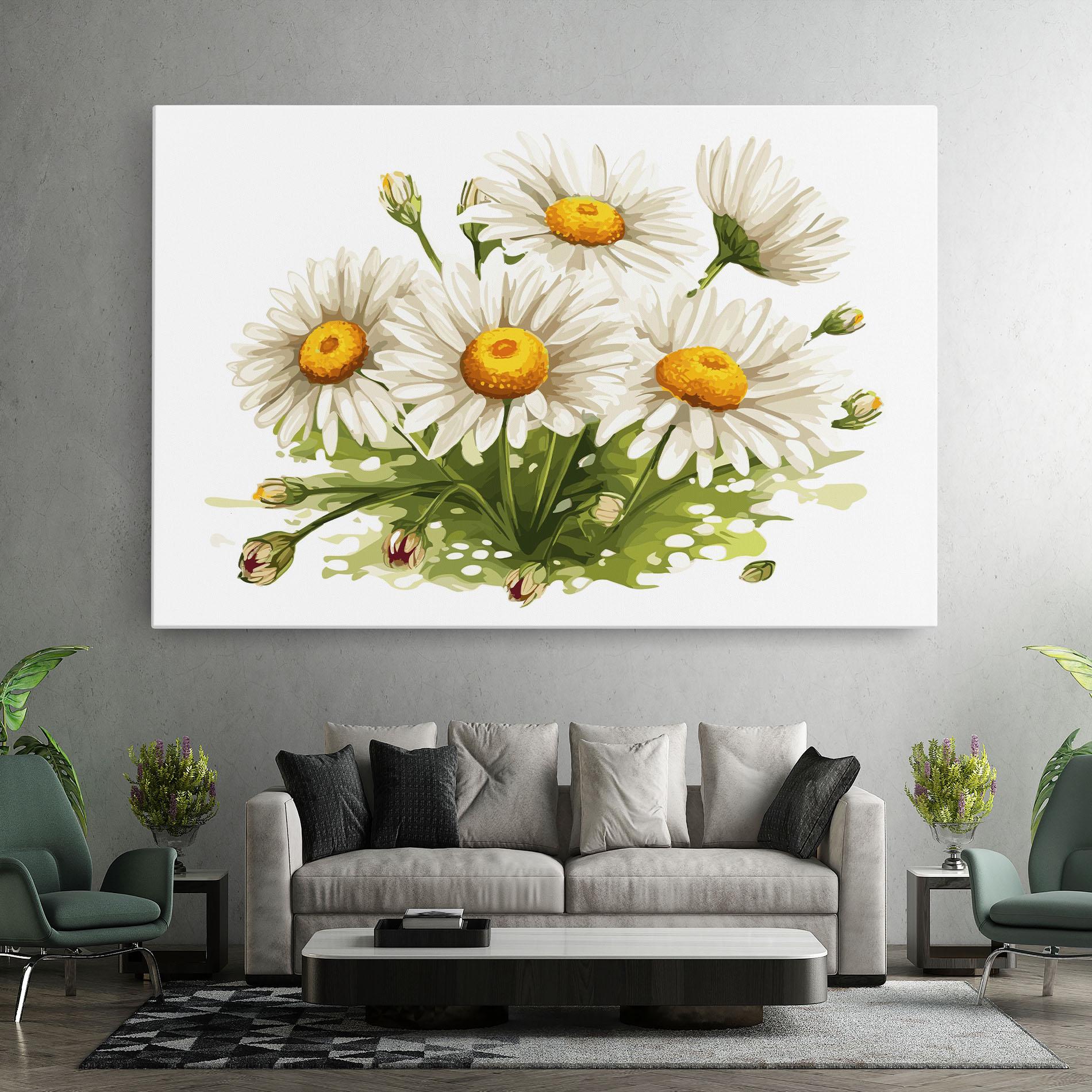 Vászonkép White Grey Daisy mockup 7