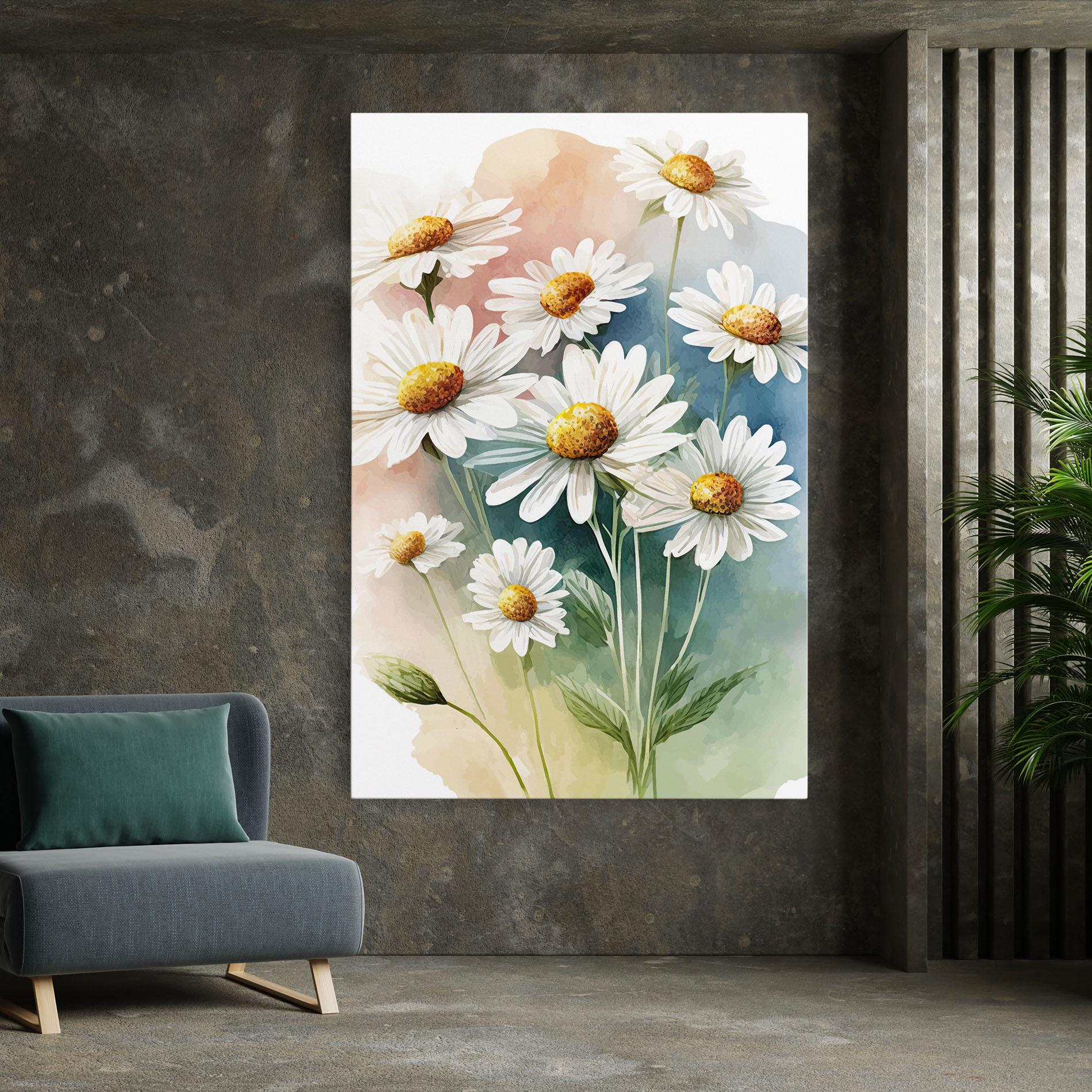 Vászonkép White Daisy Art mockup 7