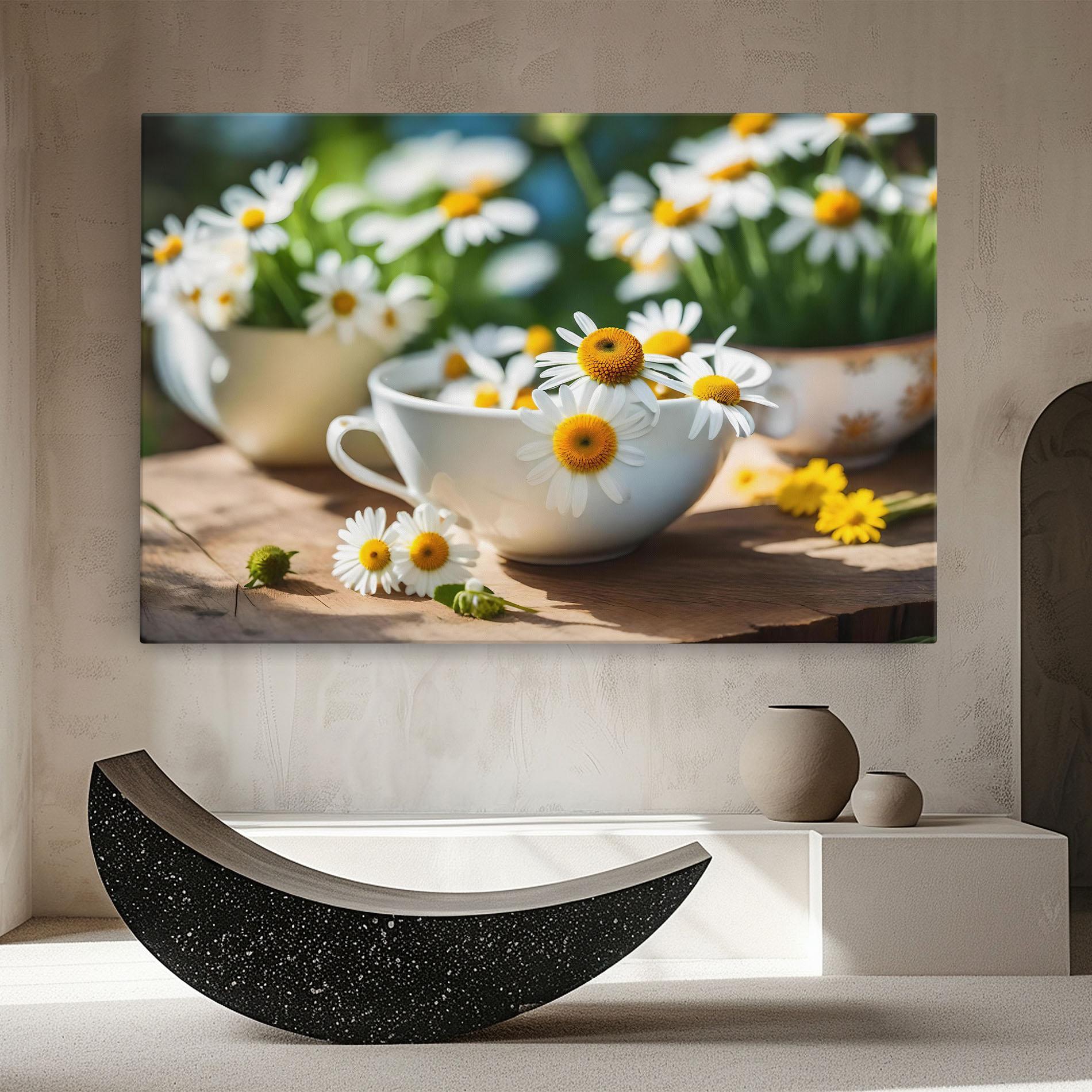 Vászonkép Daisies In A Cup mockup 8