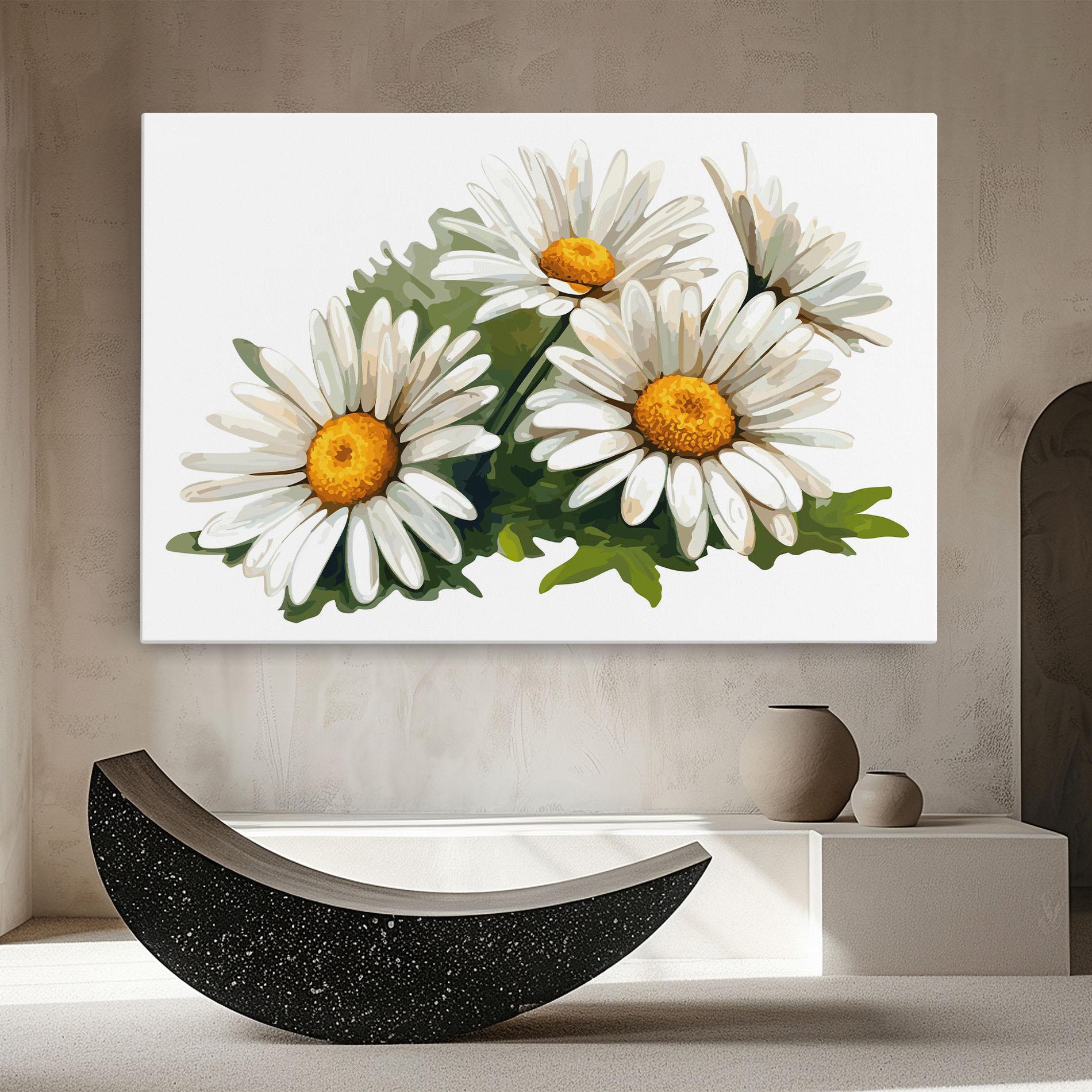 Vászonkép Grey White Daisy mockup 8