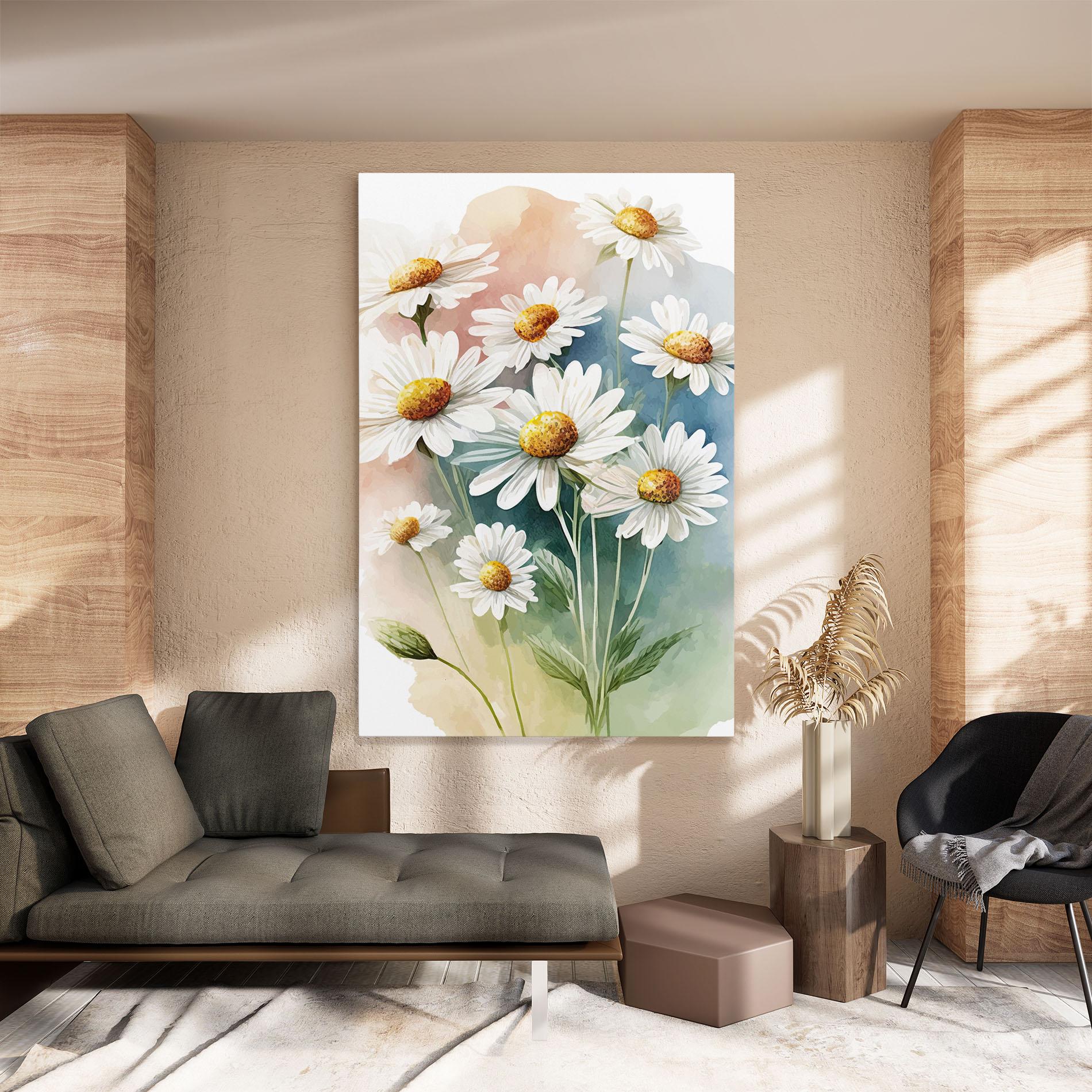 Vászonkép White Daisy Art mockup 8
