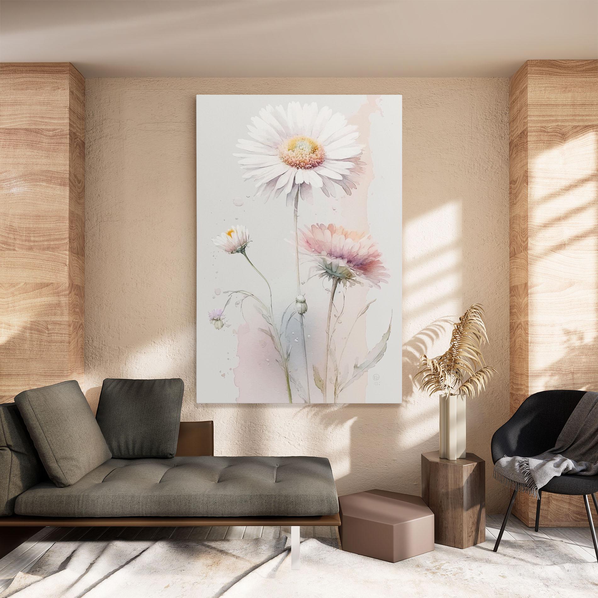 Vászonkép White Painted Daisy mockup 8